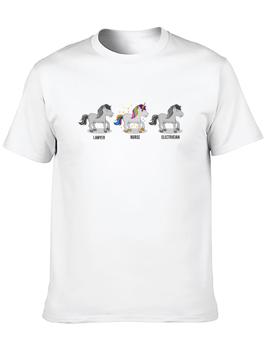 Unicorn Job Title Black Graphic T-Shirt
