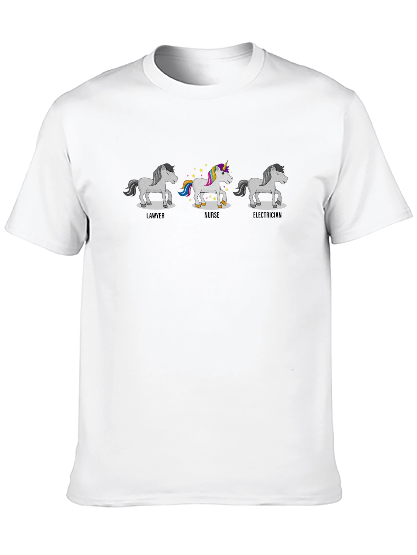 Unicorn Job Title Black Graphic T-Shirt