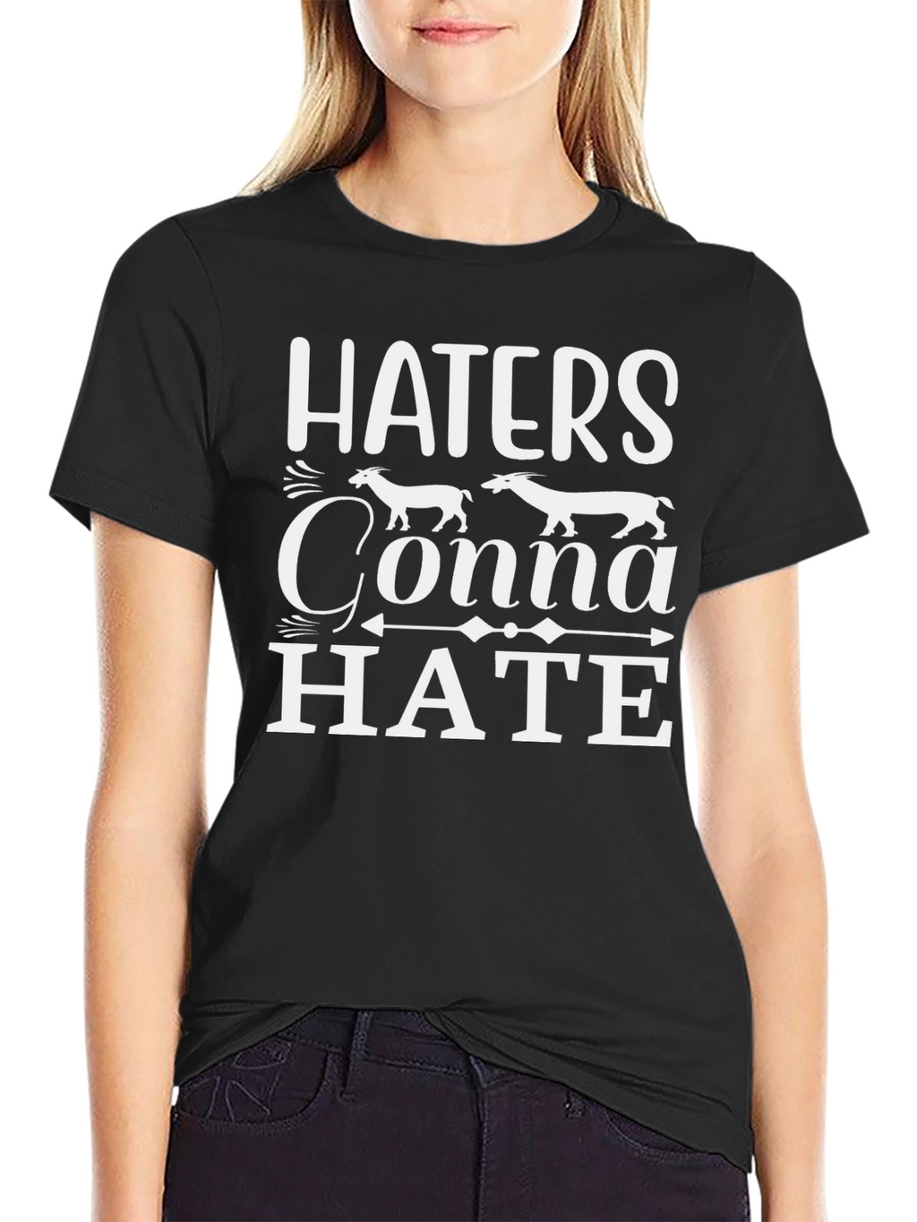 Haters Gonna Hate T-Shirt - Black Cotton Blend