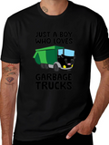 Boy Who Loves Garbage Trucks T-Shirt