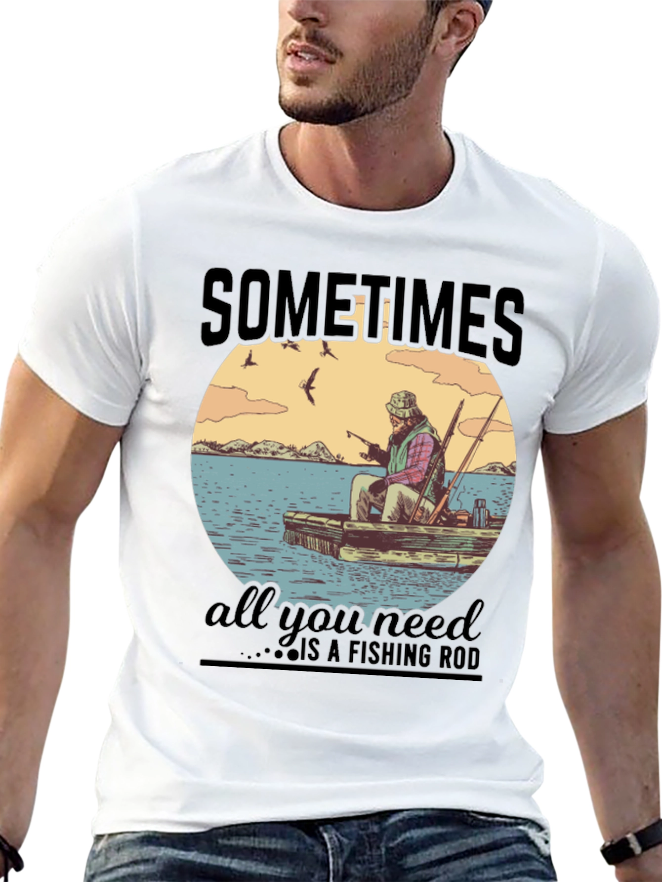 Fishing Rod Graphic T-Shirt