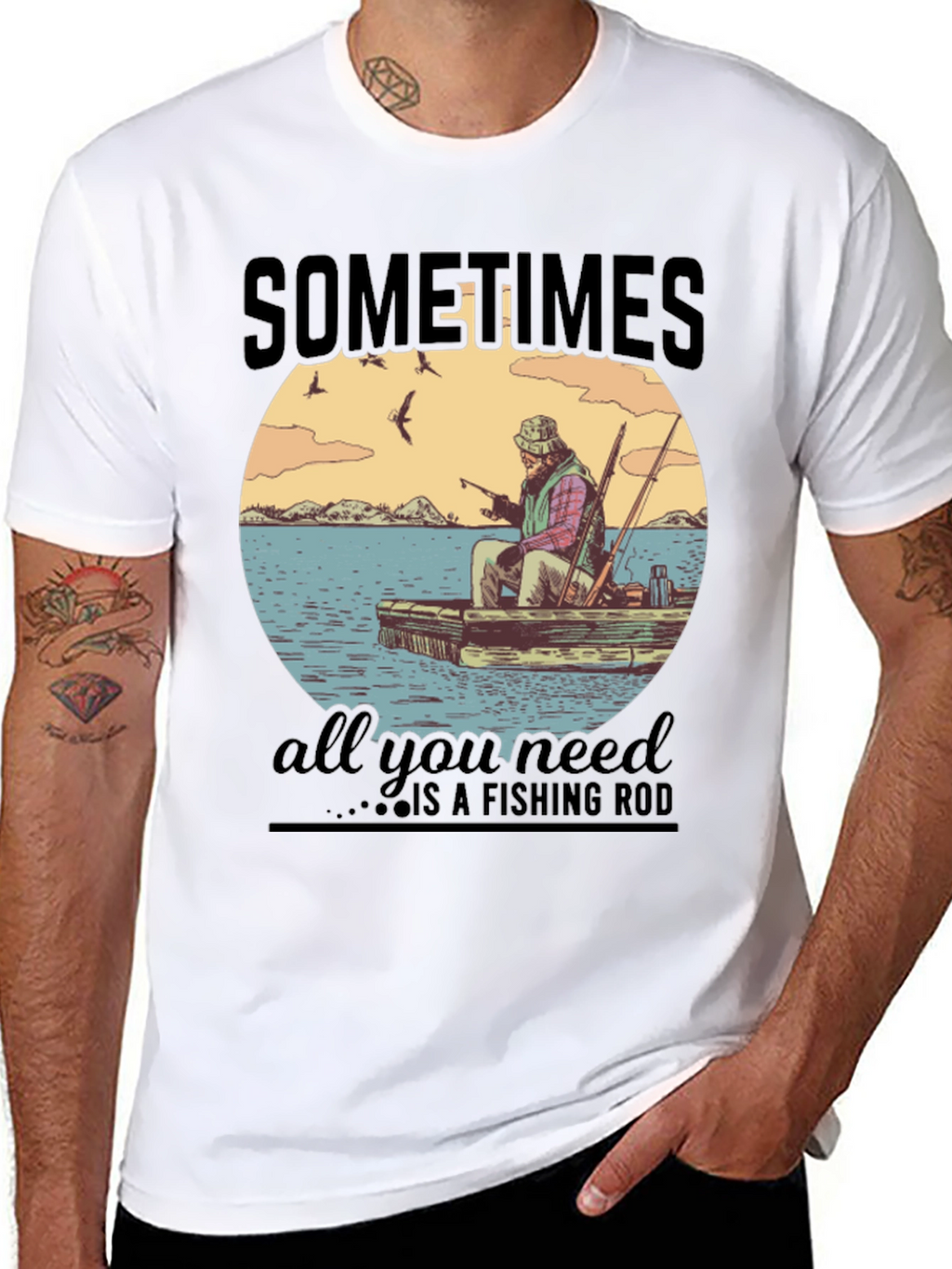 Fishing Rod Graphic T-Shirt