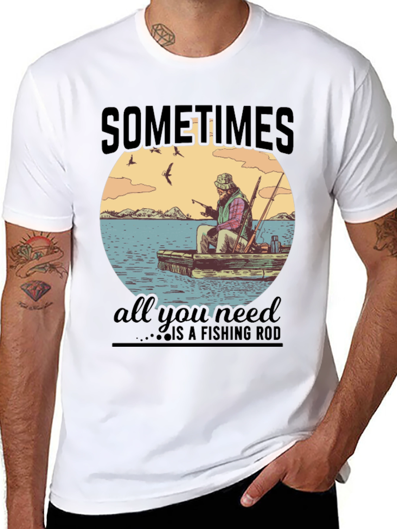 Fishing Rod Graphic T-Shirt
