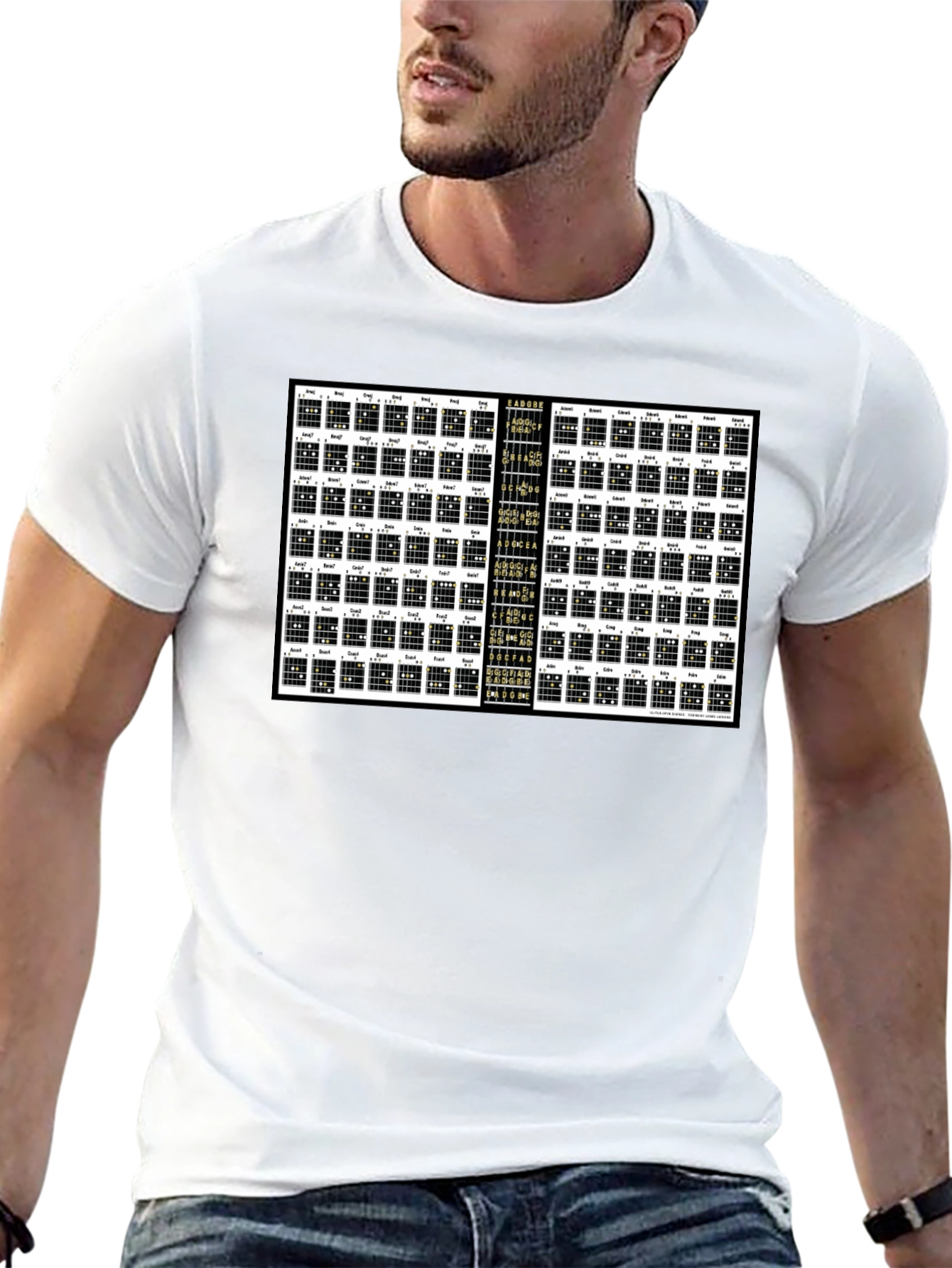 Guitar Chord Chart Black T-Shirt