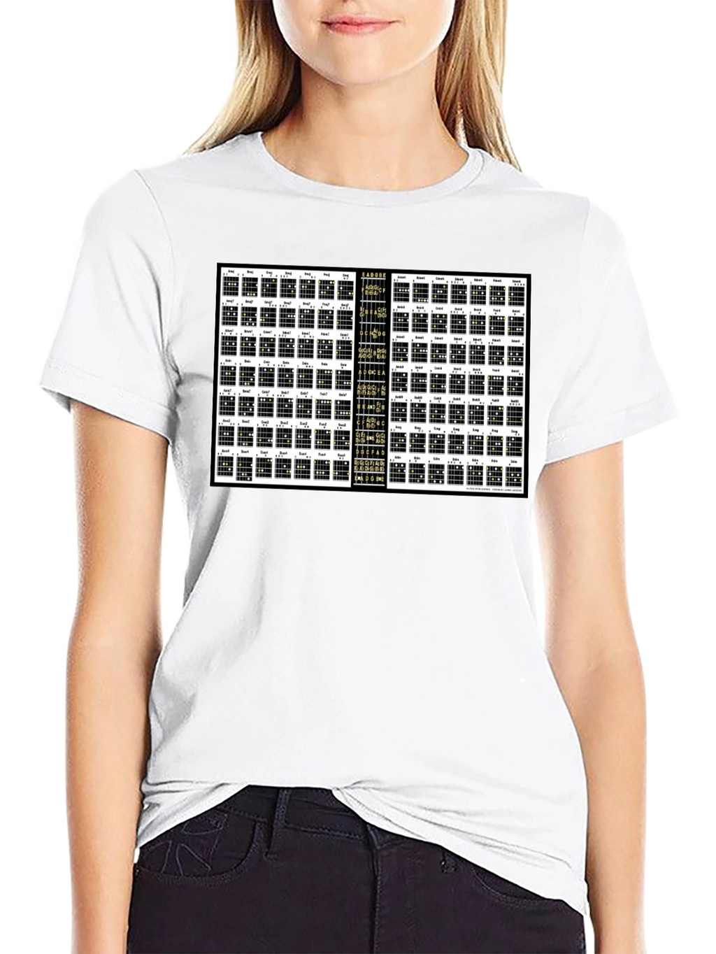 Guitar Chord Chart Black T-Shirt