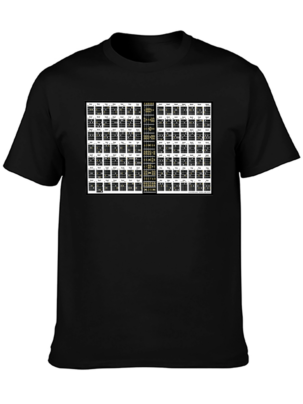 Guitar Chord Chart Black T-Shirt