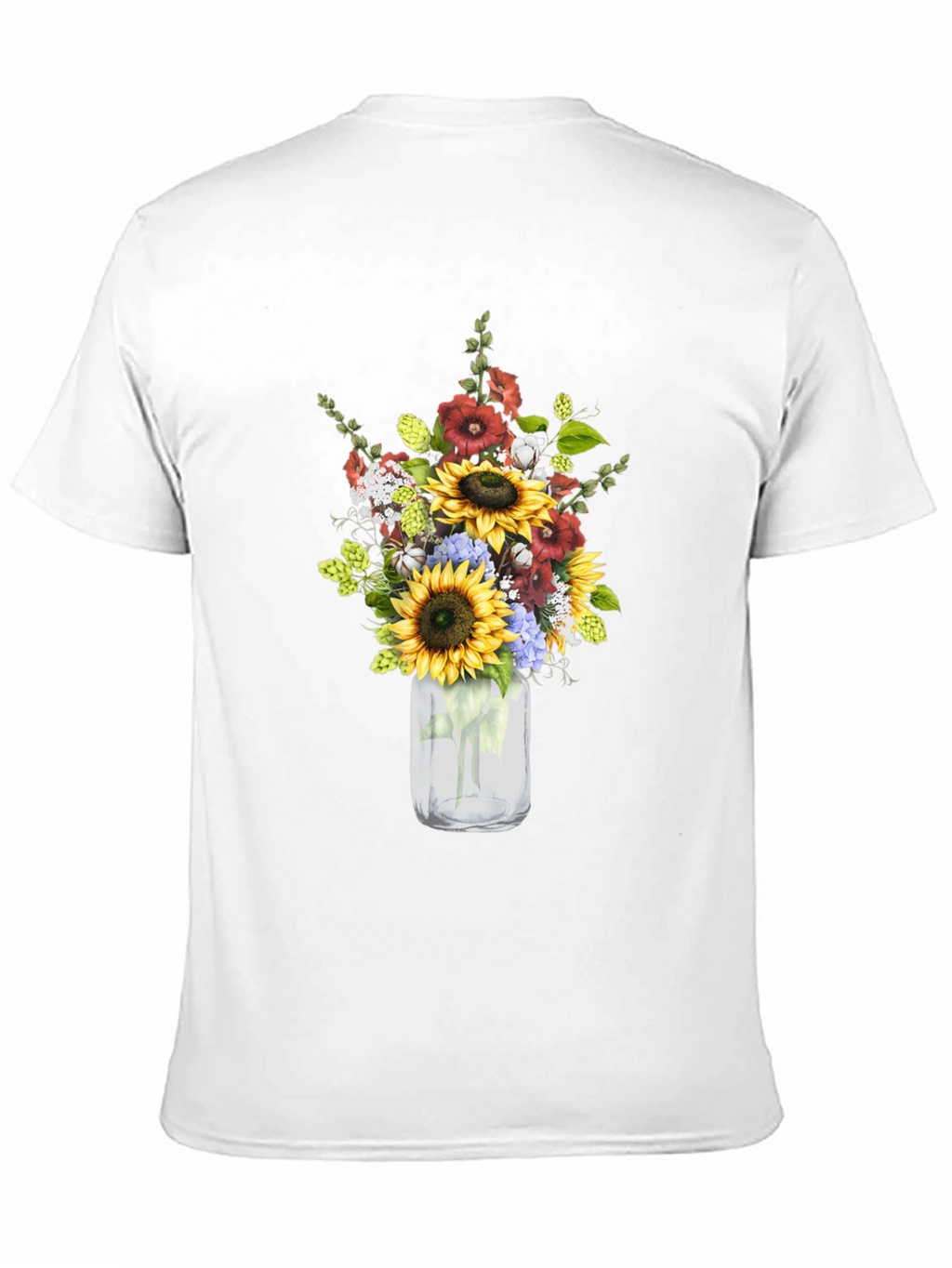 Floral Mason Jar Graphic Tee - Black