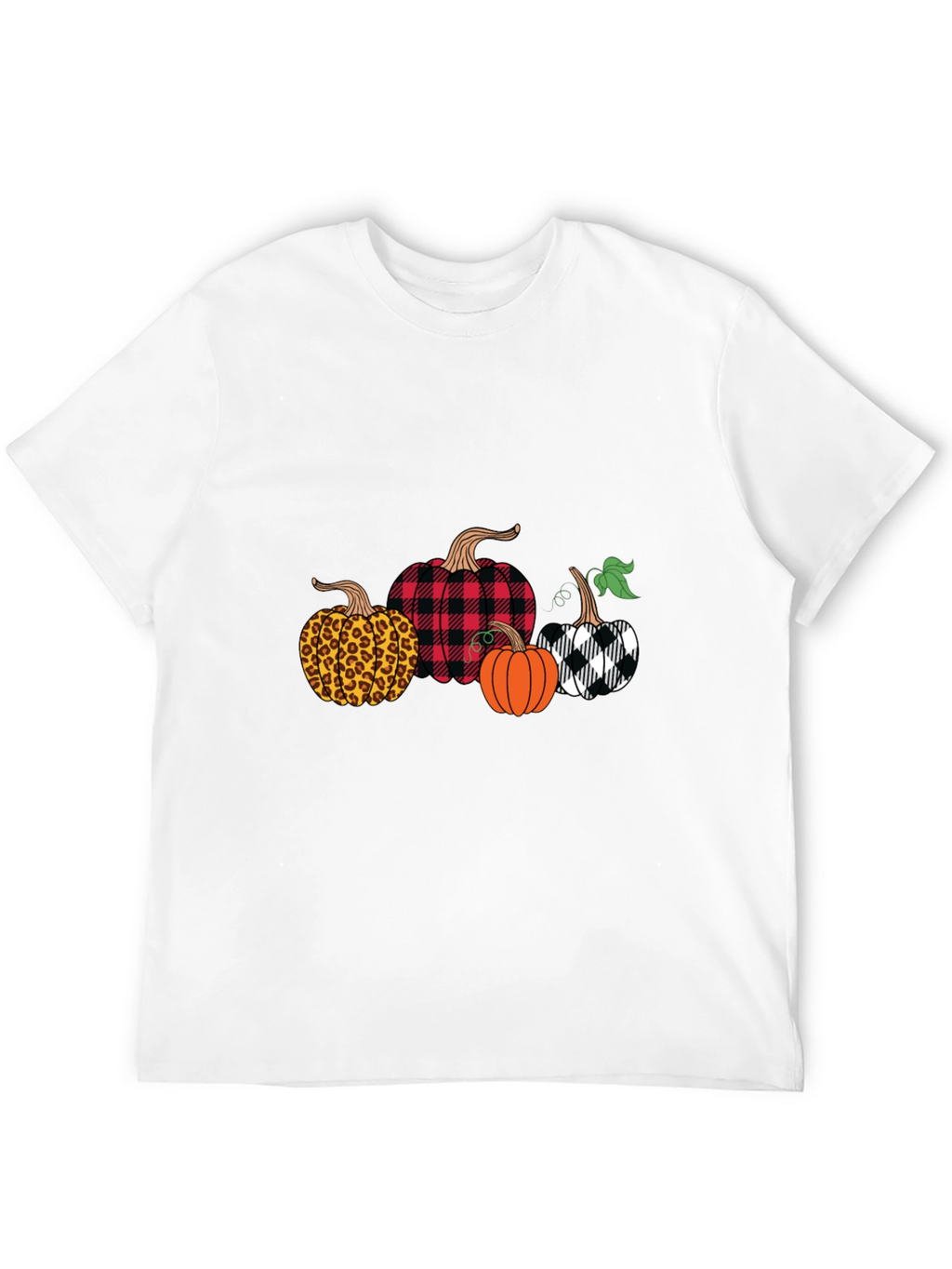 Novelty Pumpkin Patterned Crew Neck T-Shirt