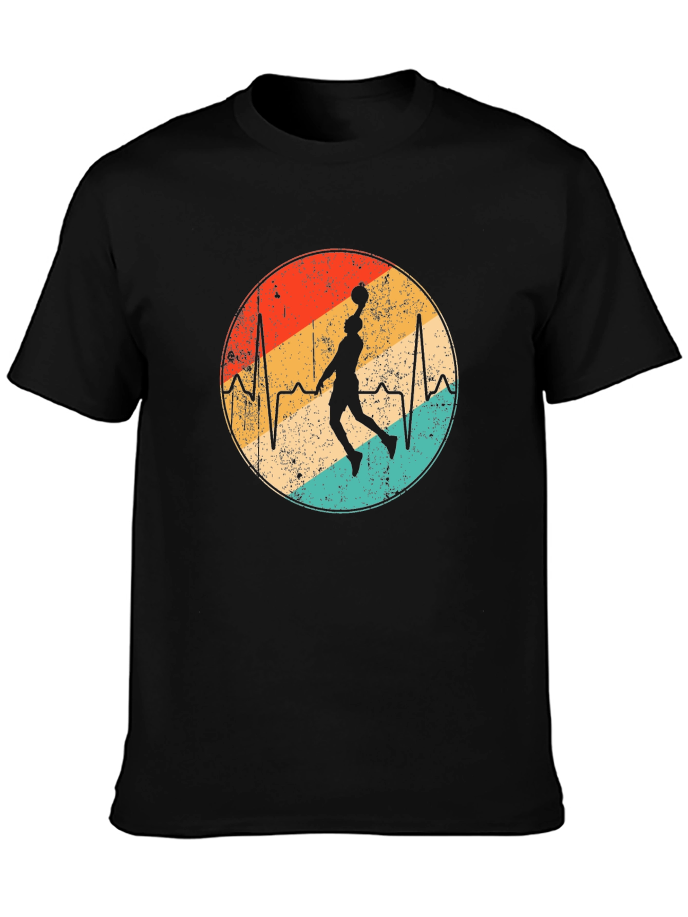 Vintage Basketball Heartbeat T-Shirt - Retro Style