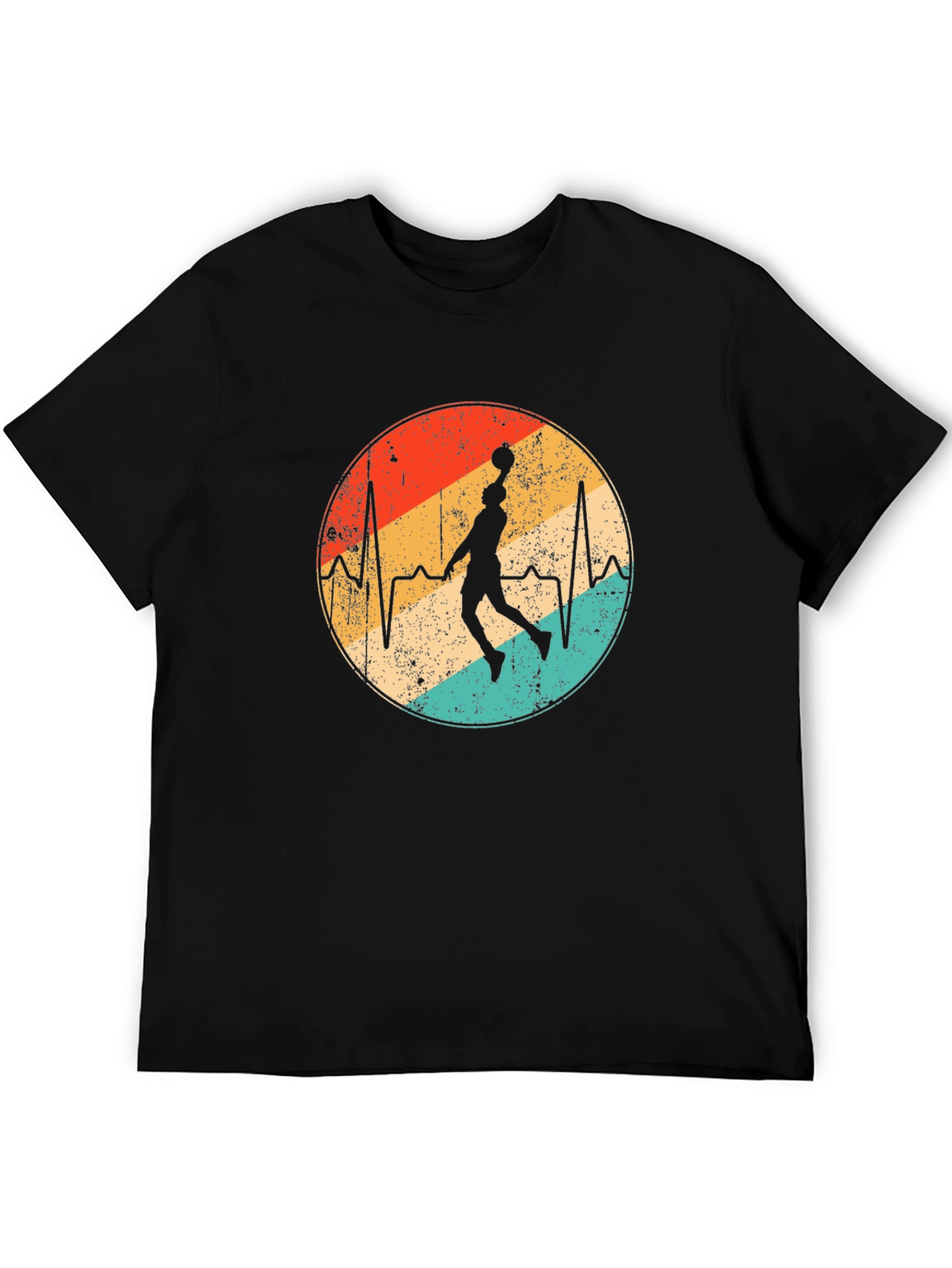 Vintage Basketball Heartbeat T-Shirt - Retro Style