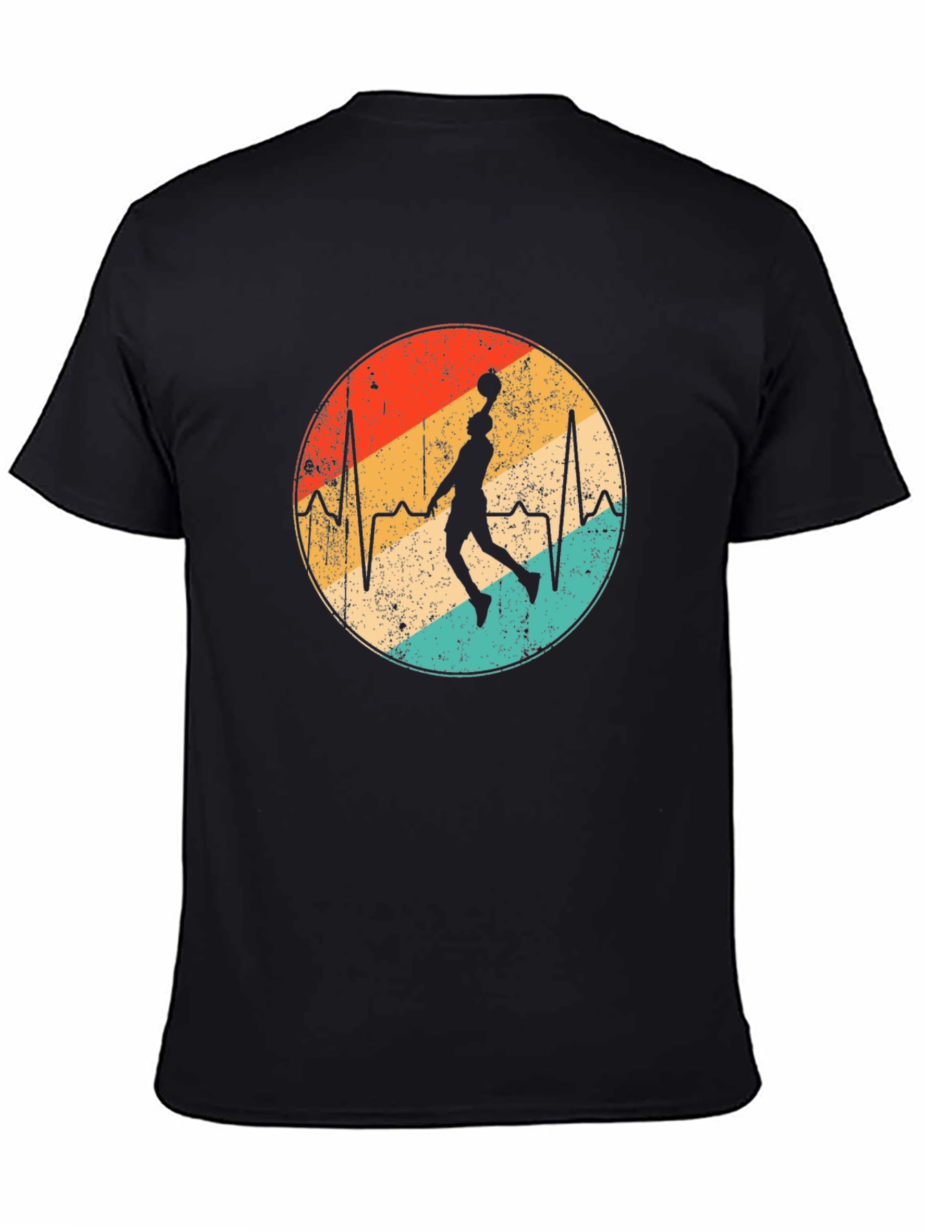 Vintage Basketball Heartbeat T-Shirt - Retro Style