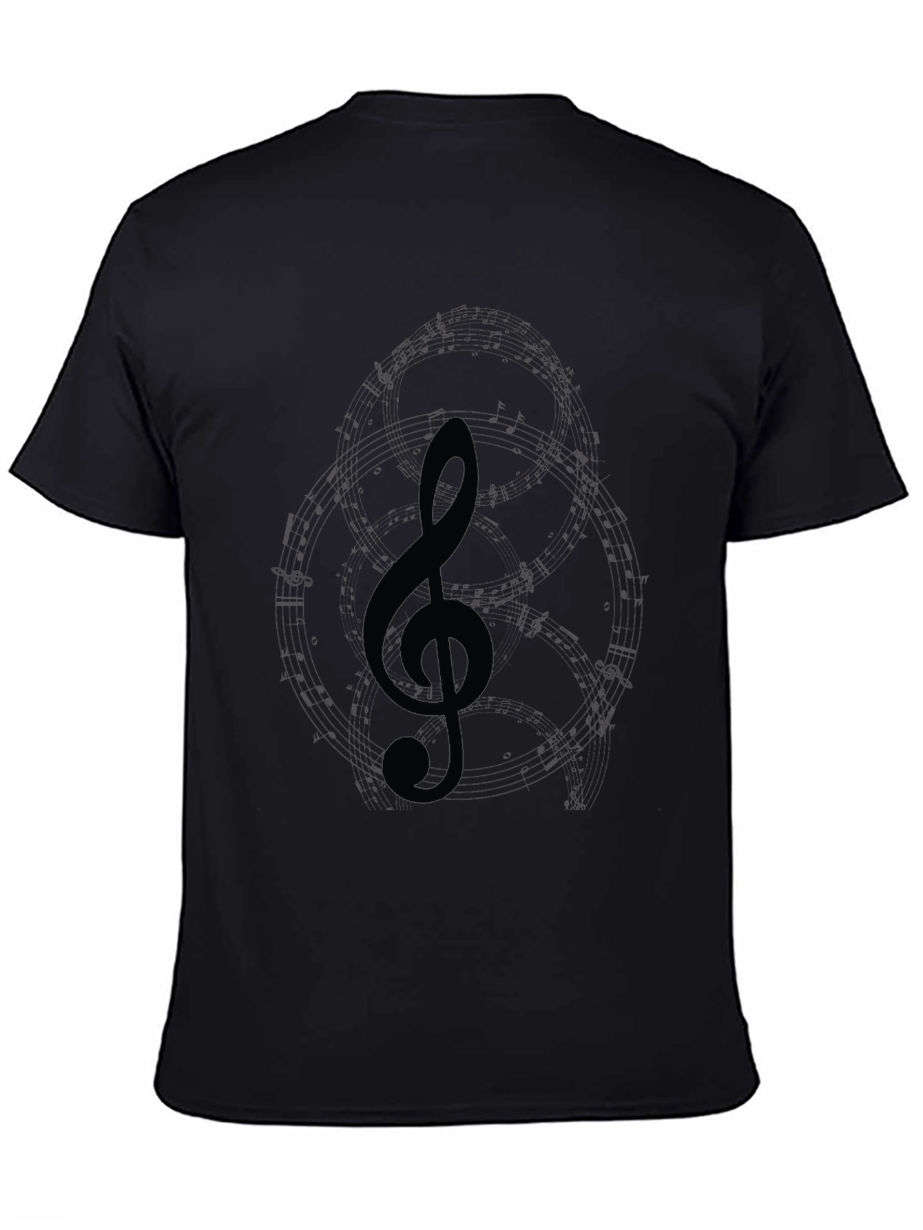 Treble Clef Graphic T-Shirt - Black