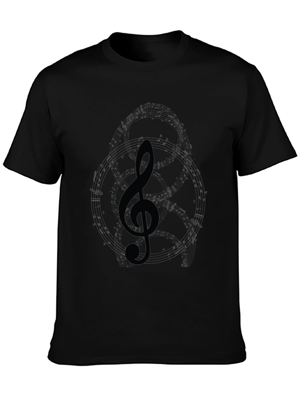 Treble Clef Graphic T-Shirt - Black