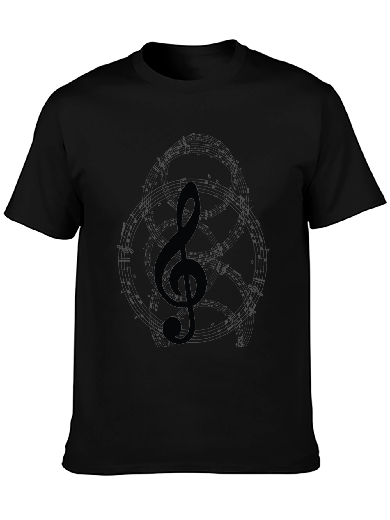 Treble Clef Graphic T-Shirt - Black