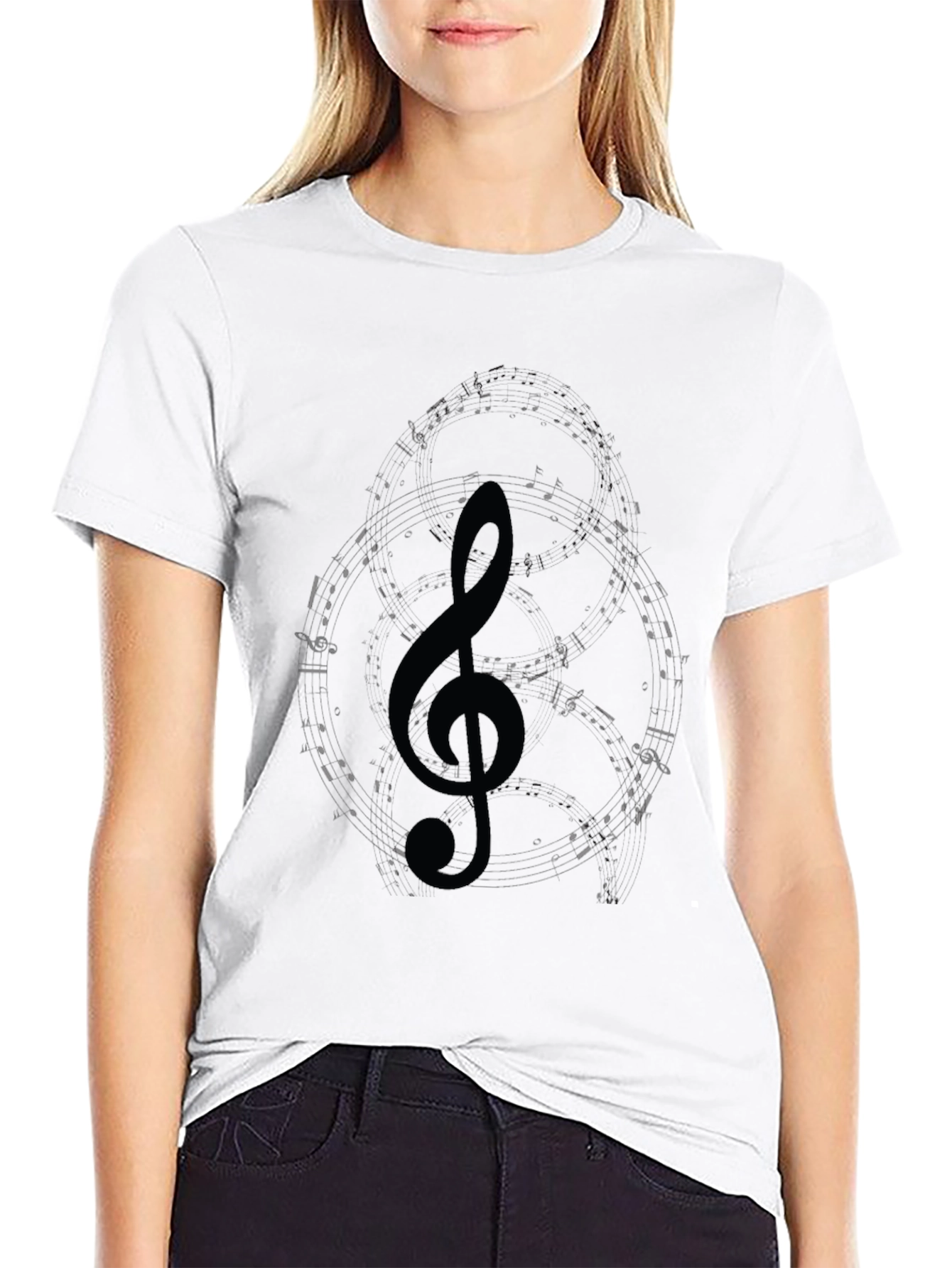 Treble Clef Graphic T-Shirt - Black