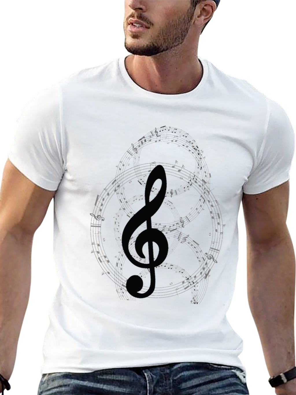 Treble Clef Graphic T-Shirt - Black