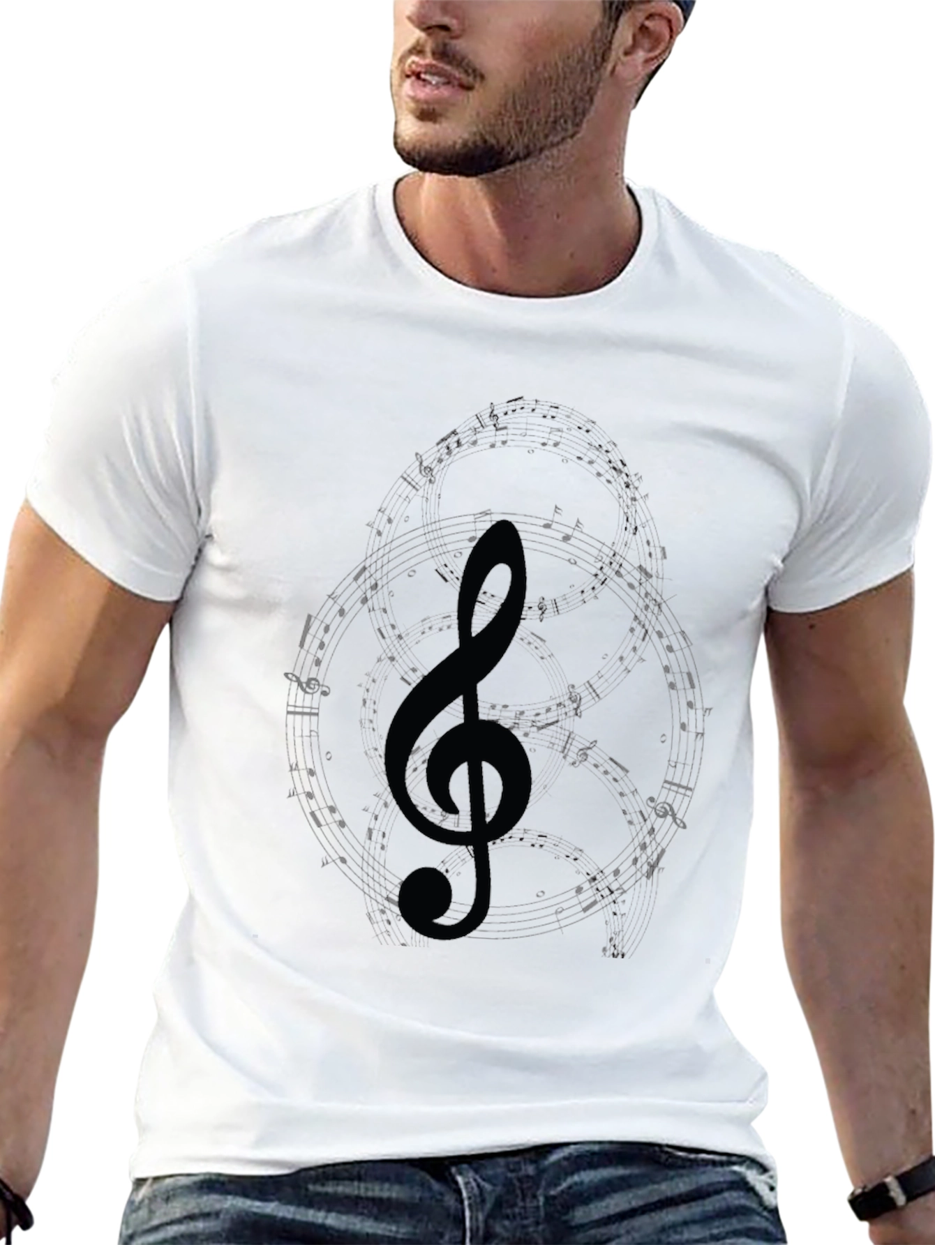 Treble Clef Graphic T-Shirt - Black