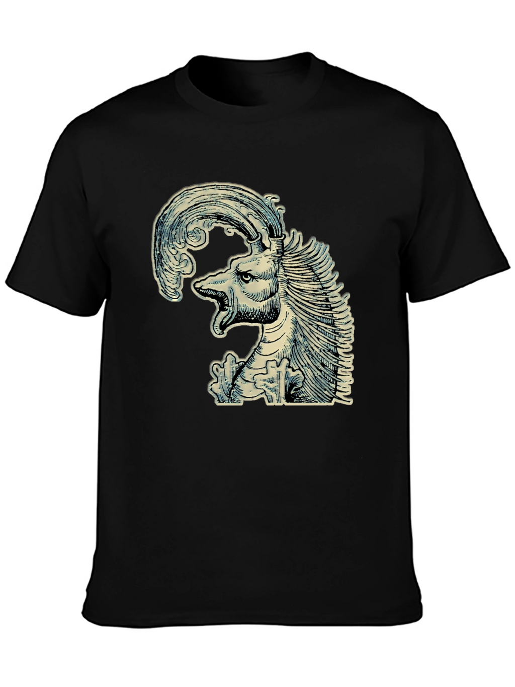 Mythical Creature Graphic Tee - Unique Black T-Shirt