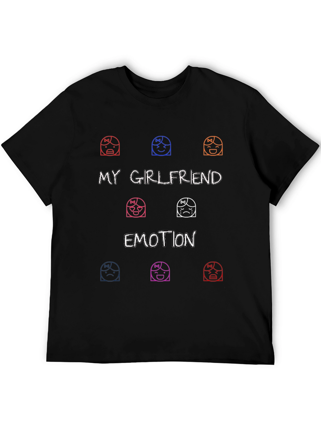 My Girlfriend Emotion Graphic Tee - Black