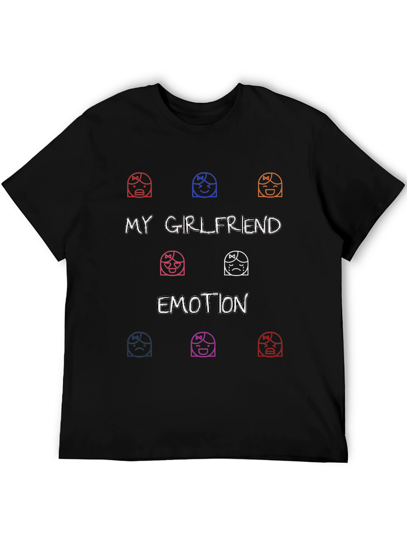 My Girlfriend Emotion Graphic Tee - Black