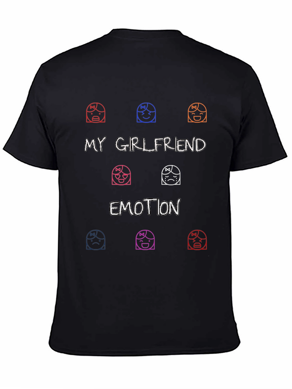 My Girlfriend Emotion Graphic Tee - Black