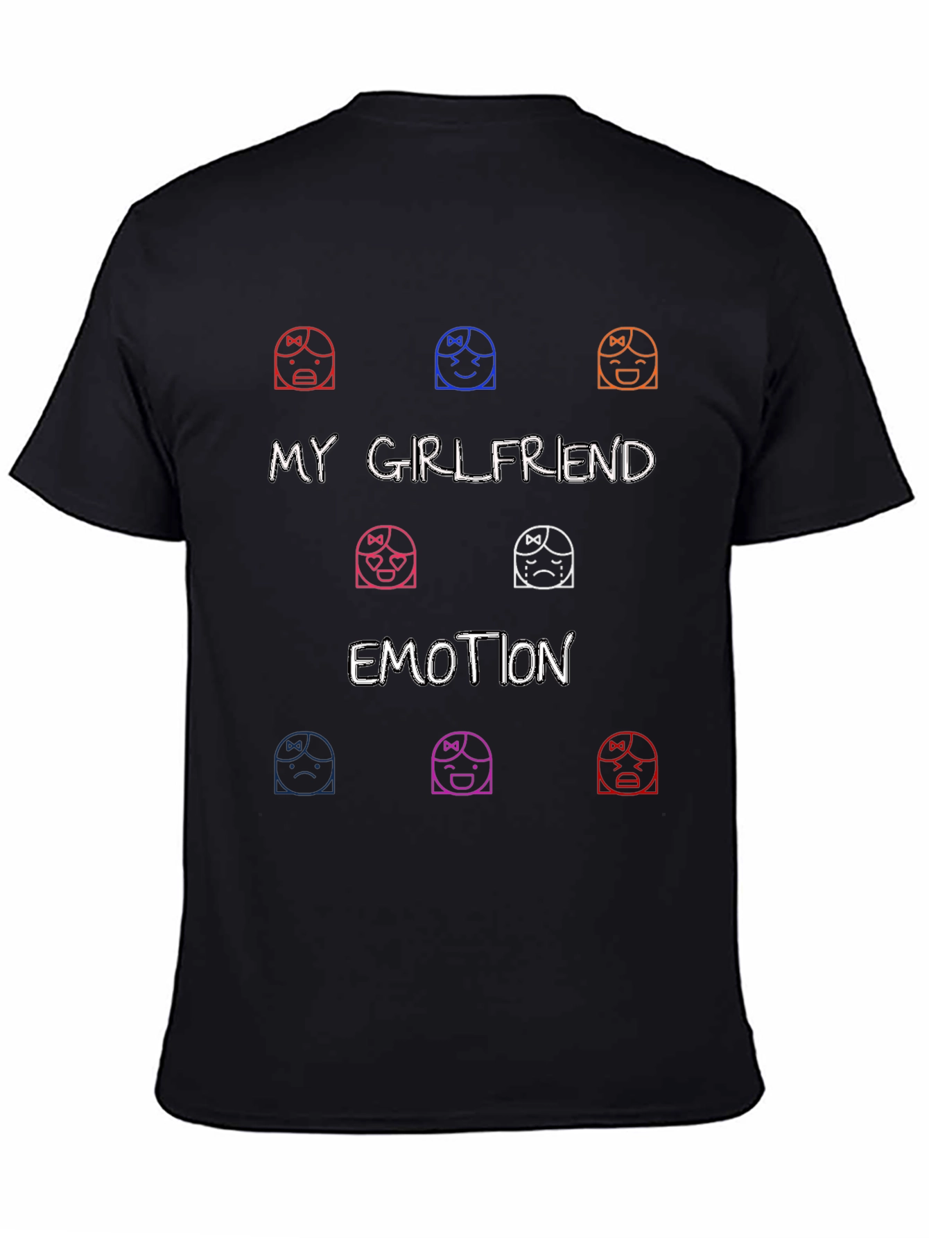 My Girlfriend Emotion Graphic Tee - Black