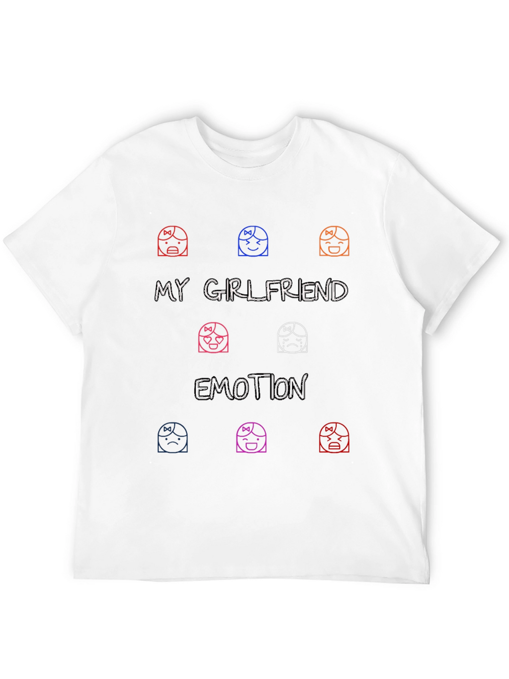 My Girlfriend Emotion Graphic Tee - Black