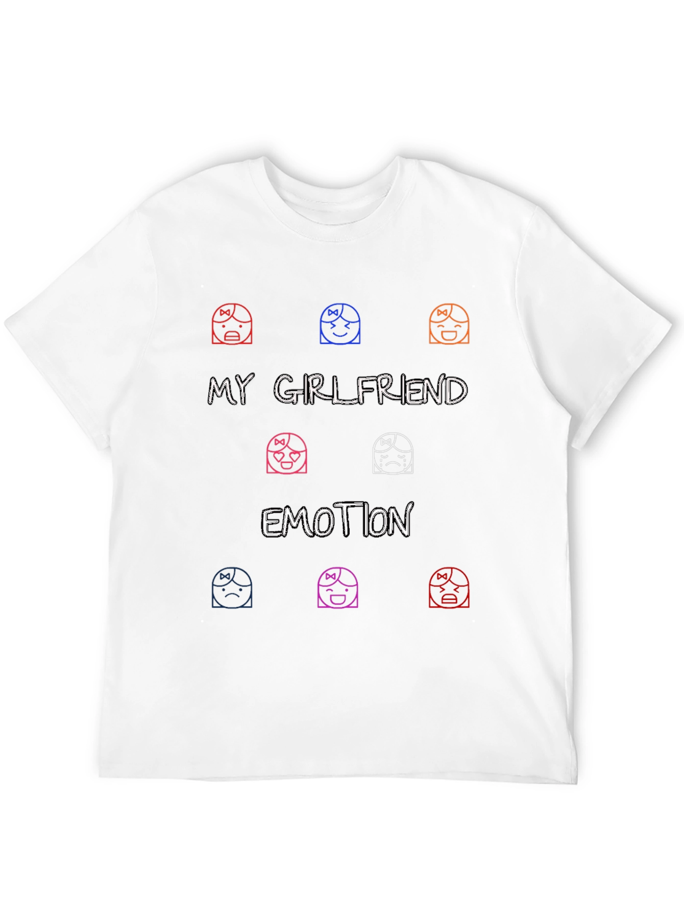 My Girlfriend Emotion Graphic Tee - Black
