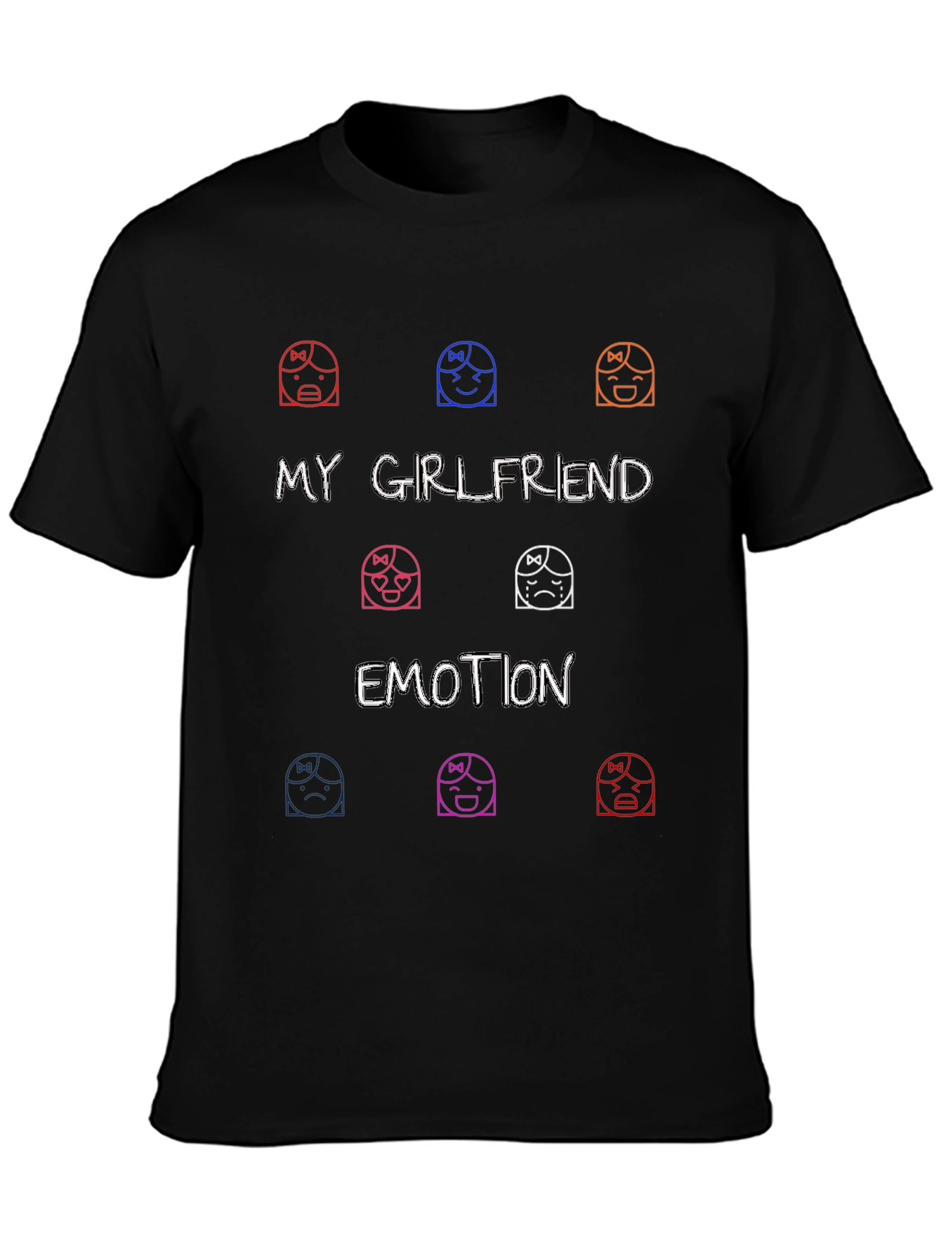 My Girlfriend Emotion Graphic Tee - Black