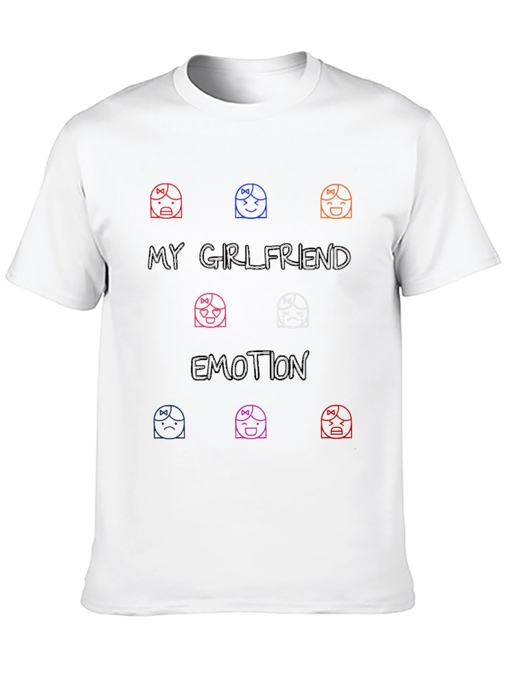 My Girlfriend Emotion Graphic Tee - Black