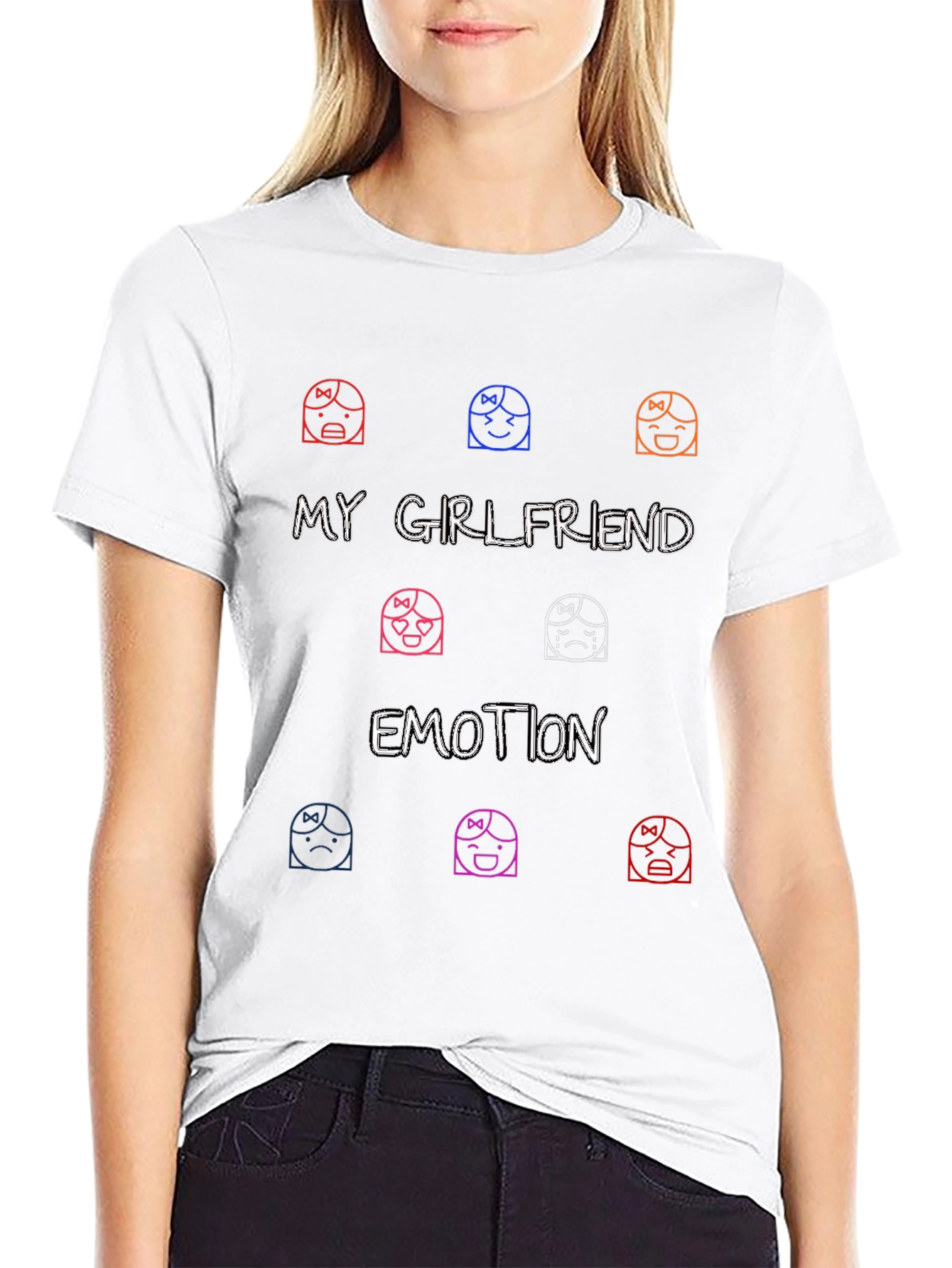 My Girlfriend Emotion Graphic Tee - Black