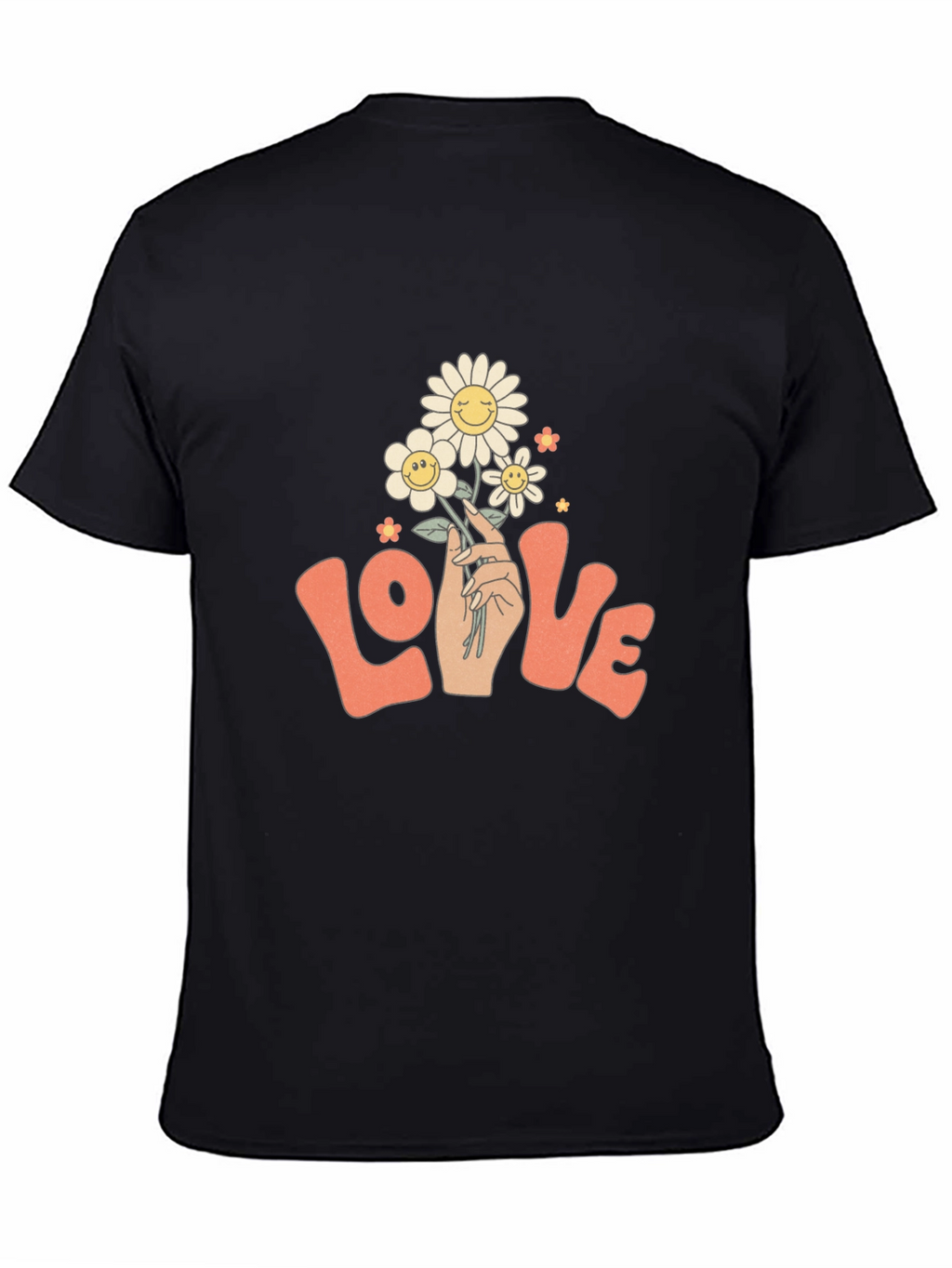 Retro Love Floral T-Shirt - Groovy Smiley Daisies