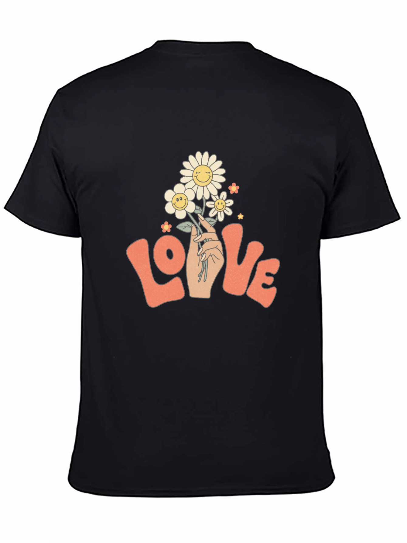 Retro Love Floral T-Shirt - Groovy Smiley Daisies