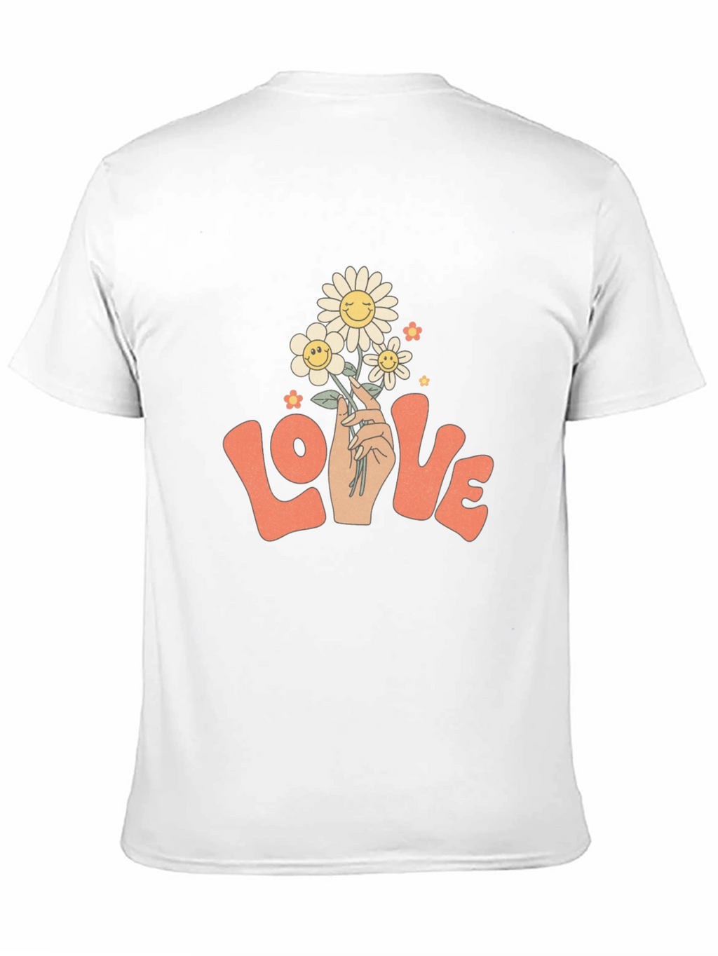 Retro Love Floral T-Shirt - Groovy Smiley Daisies