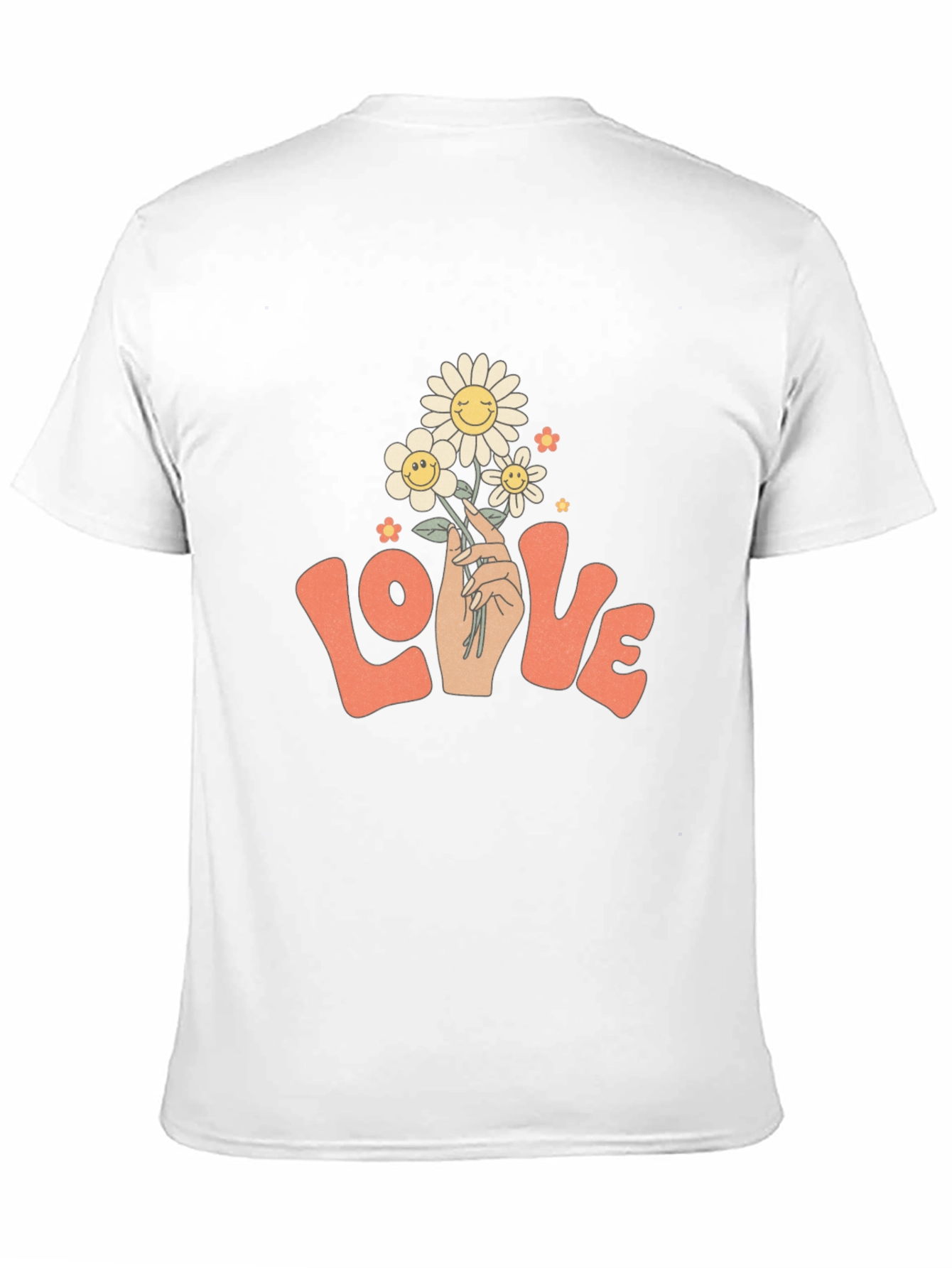 Retro Love Floral T-Shirt - Groovy Smiley Daisies