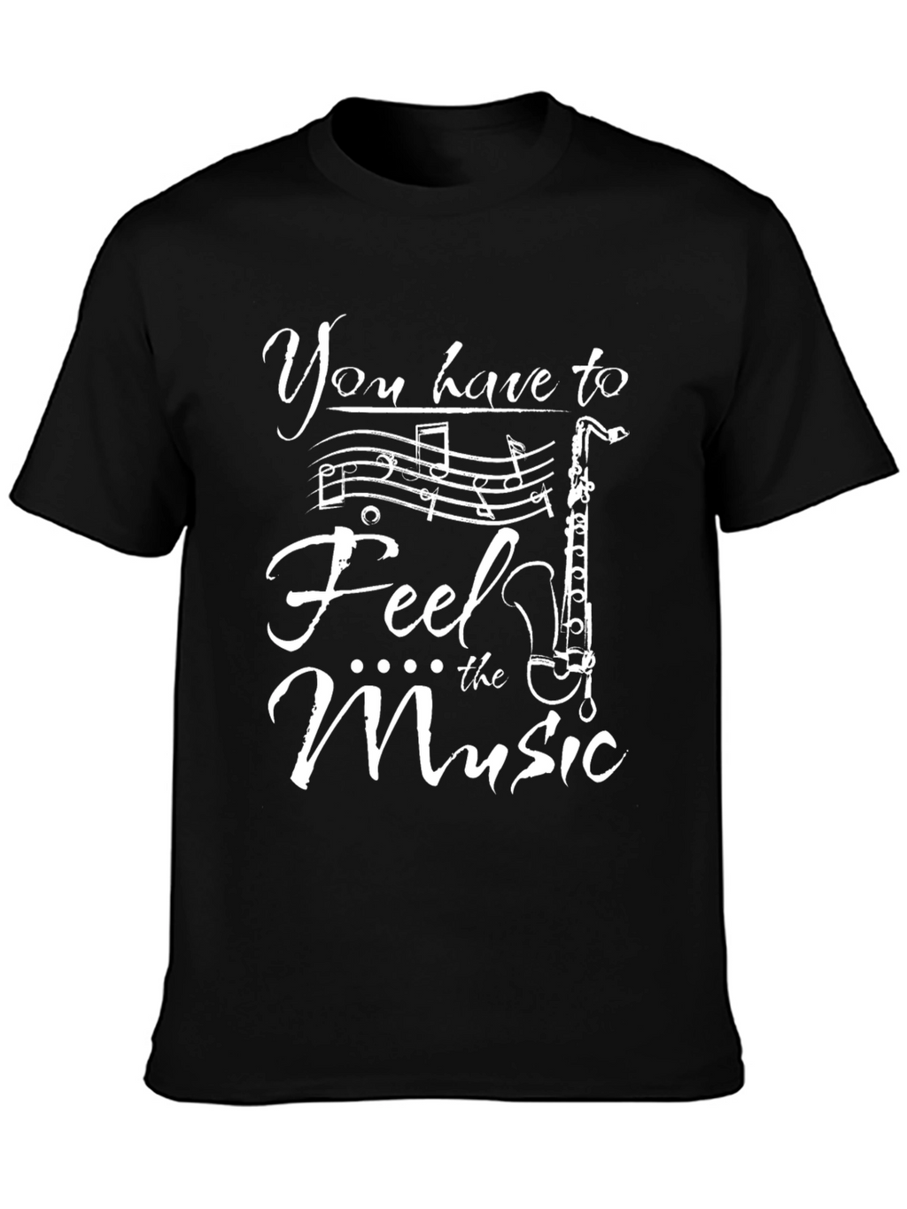 Feel the Music Black Graphic Tee