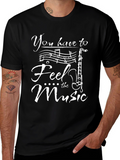 Feel the Music Black Graphic Tee