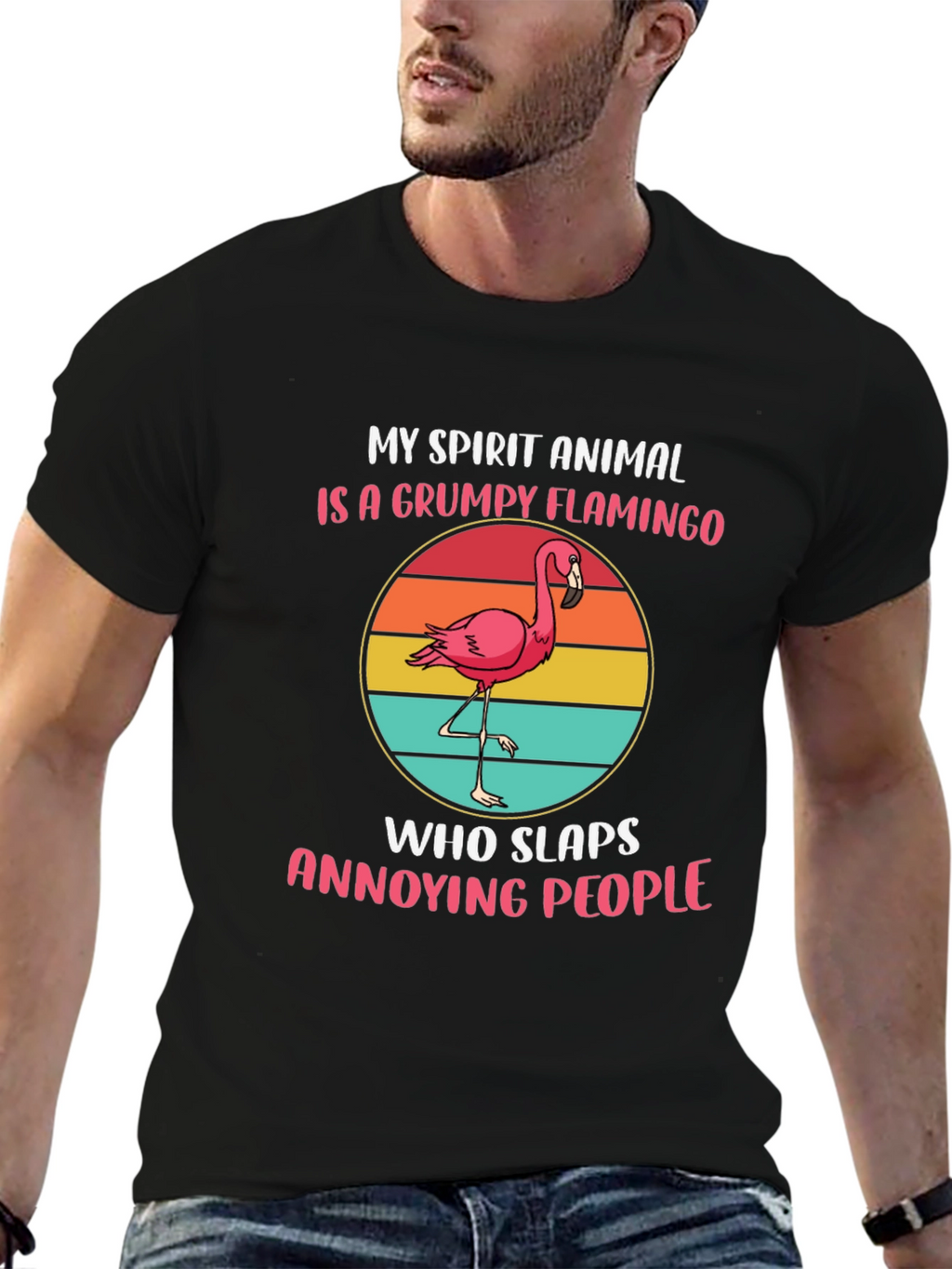 Grumpy Flamingo Spirit Animal T-Shirt