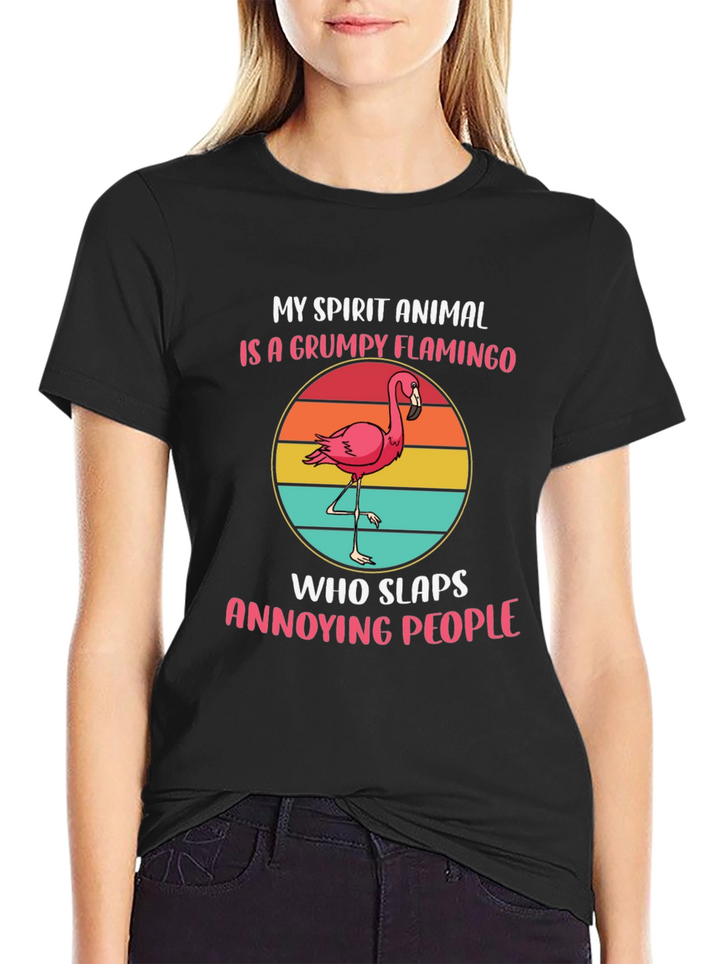 Grumpy Flamingo Spirit Animal T-Shirt