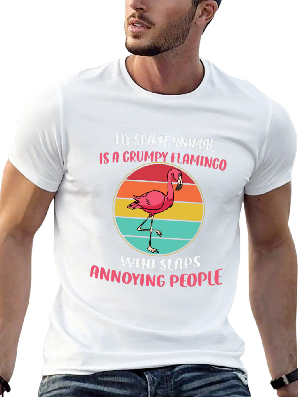 Grumpy Flamingo Spirit Animal T-Shirt