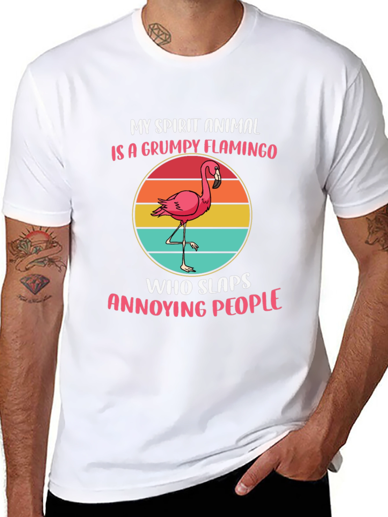 Grumpy Flamingo Spirit Animal T-Shirt