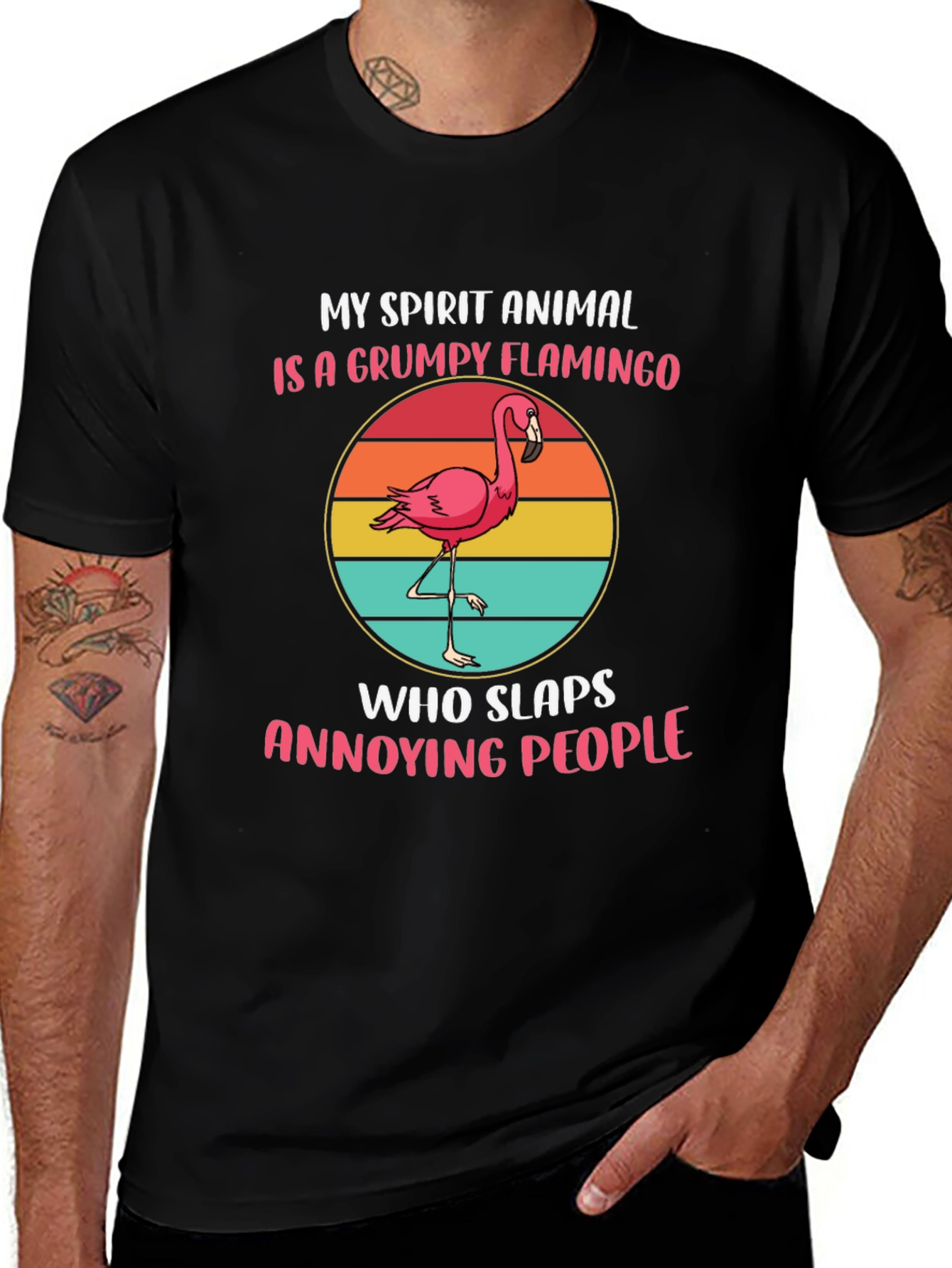 Grumpy Flamingo Spirit Animal T-Shirt