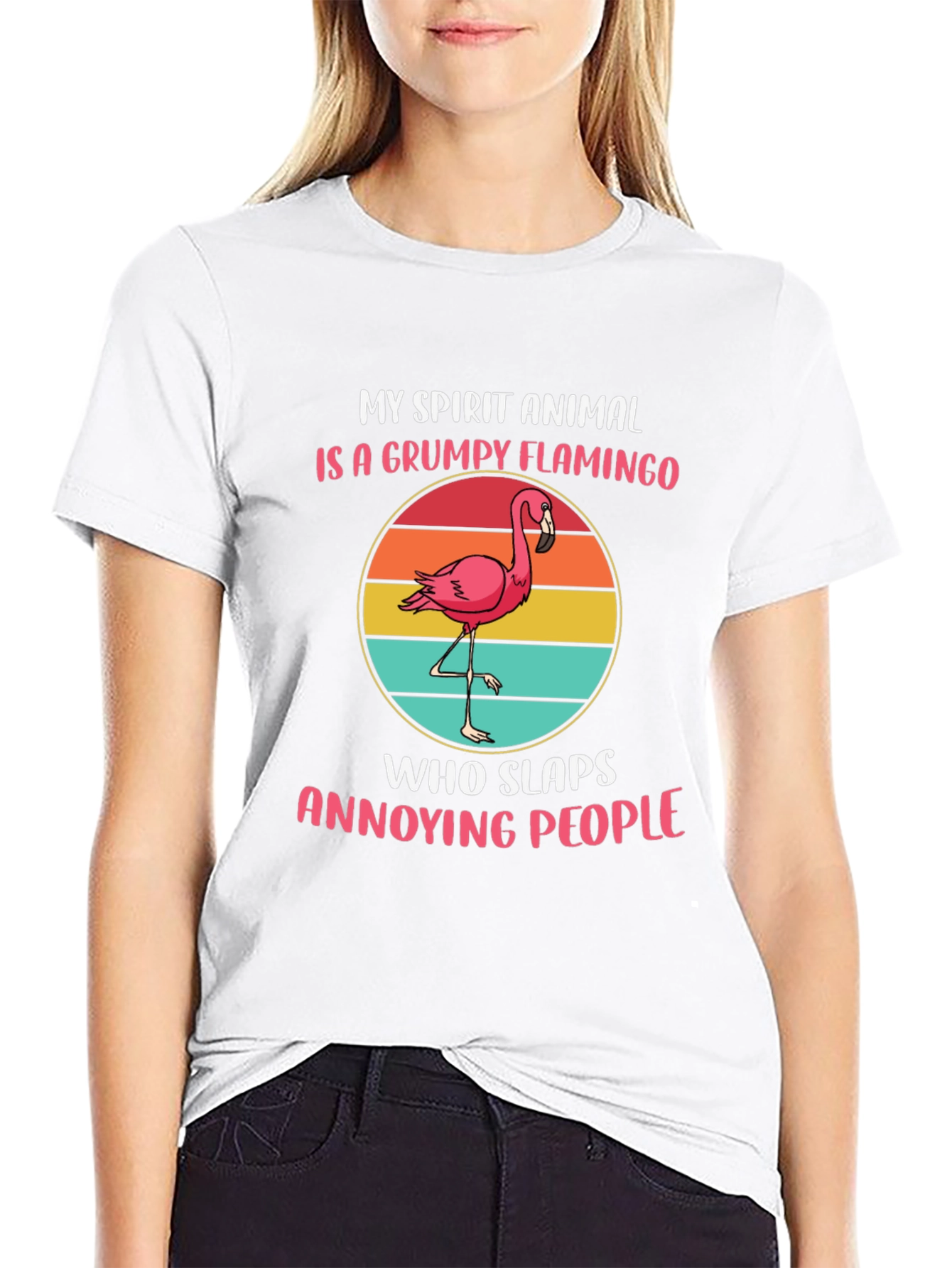 Grumpy Flamingo Spirit Animal T-Shirt