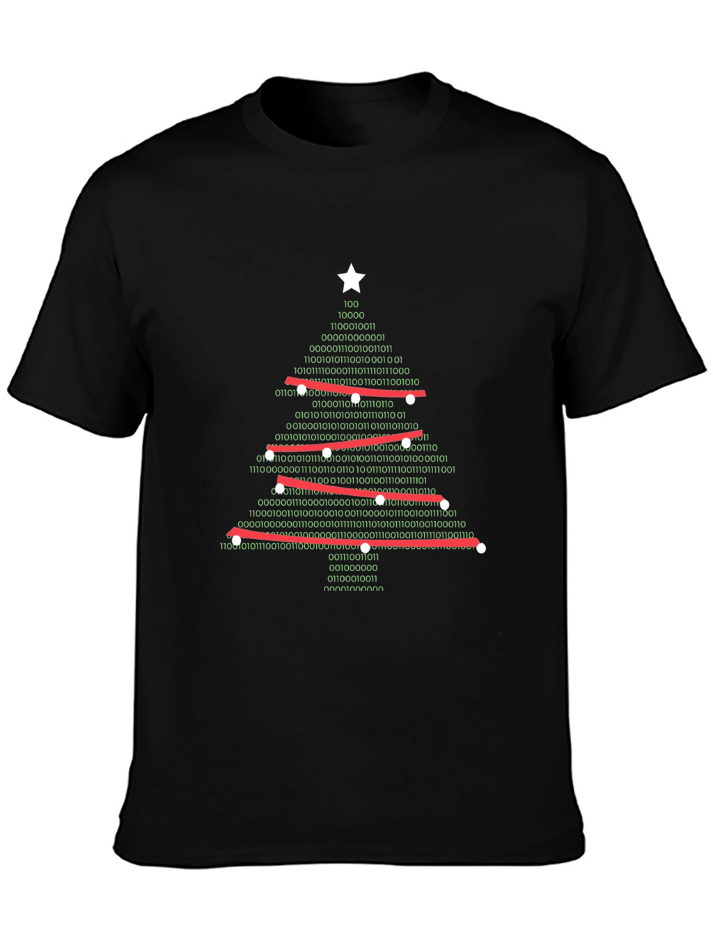 Binary Christmas Tree Graphic T-Shirt