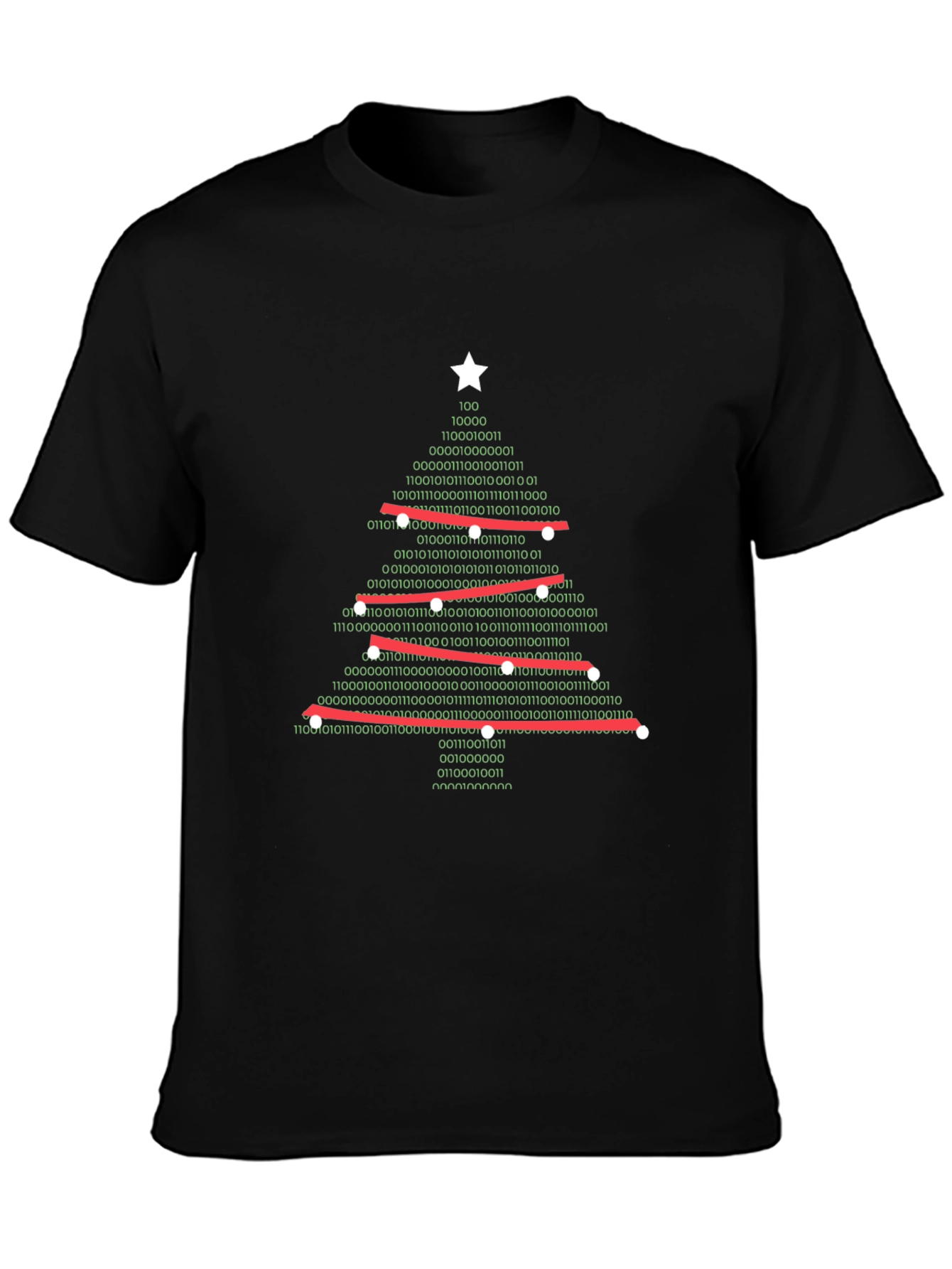 Binary Christmas Tree Graphic T-Shirt