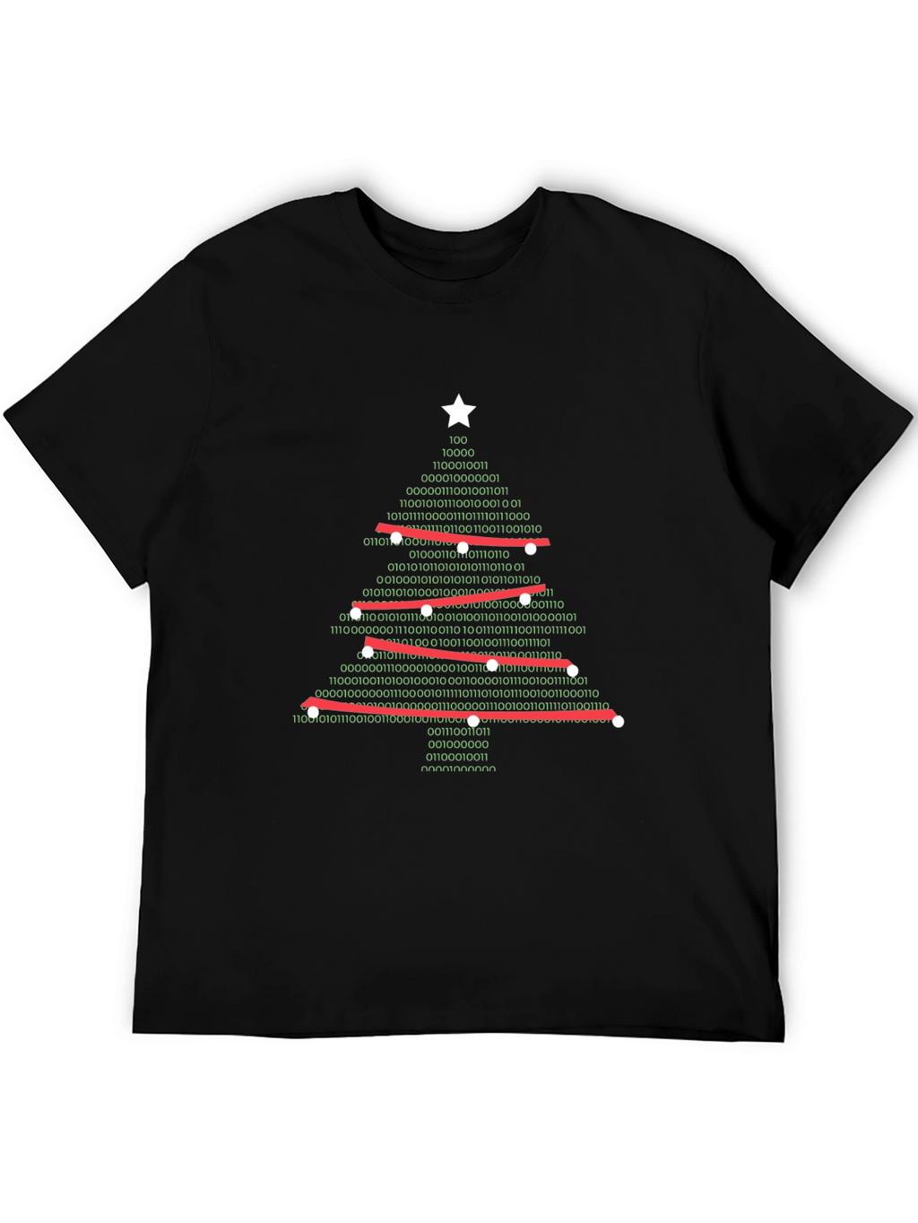 Binary Christmas Tree Graphic T-Shirt