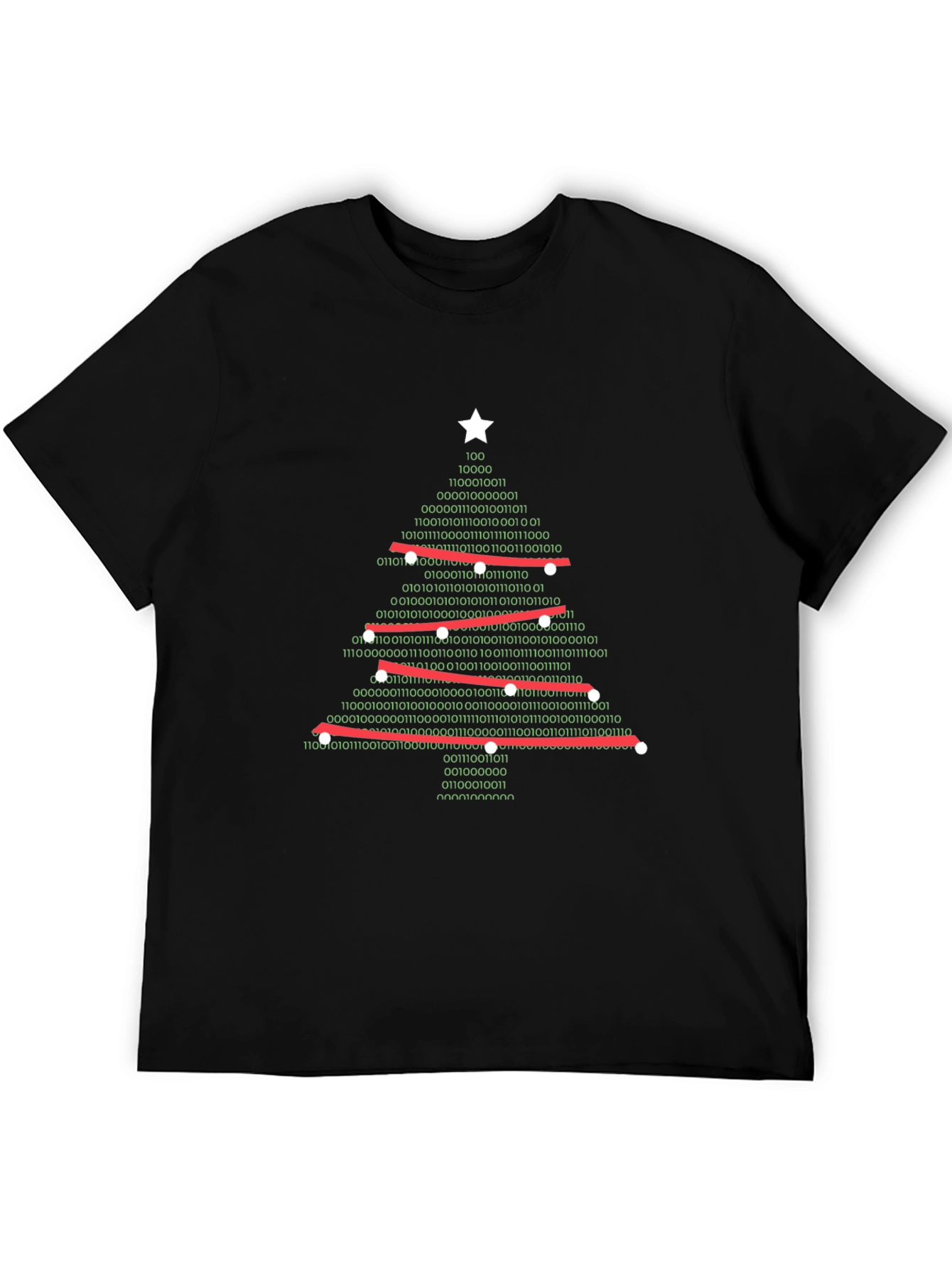 Binary Christmas Tree Graphic T-Shirt
