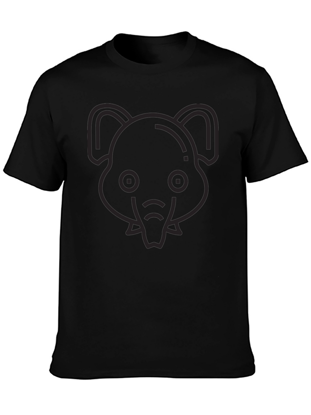 Mens Black Elephant Graphic Print T-Shirt