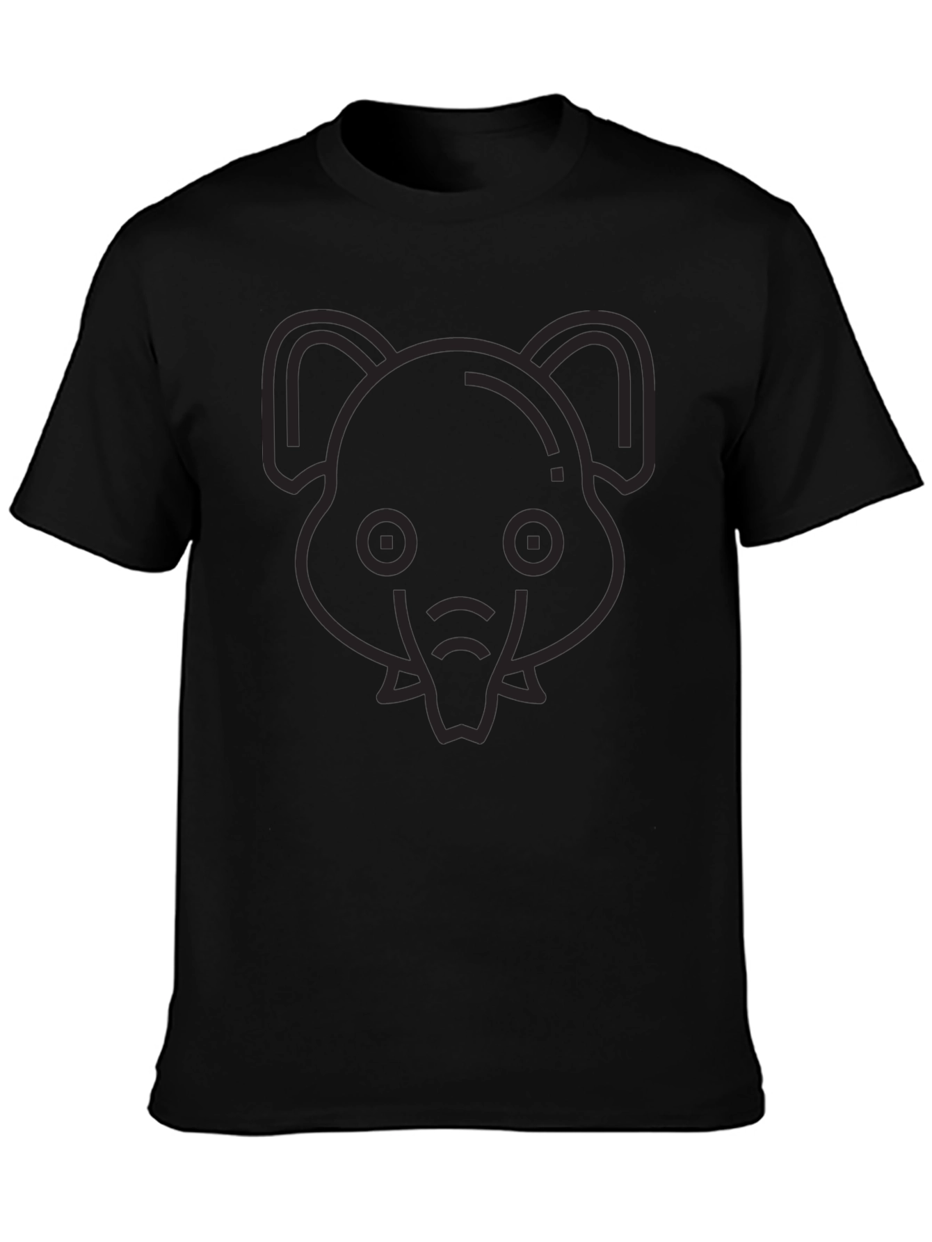 Mens Black Elephant Graphic Print T-Shirt