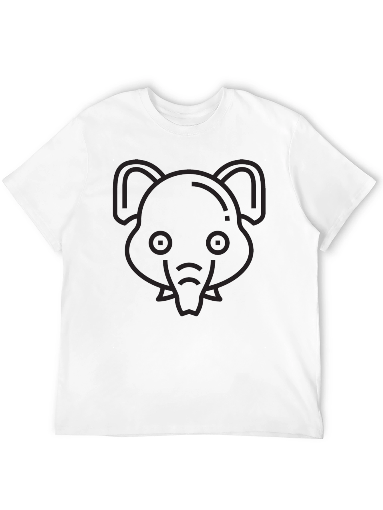 Mens Black Elephant Graphic Print T-Shirt